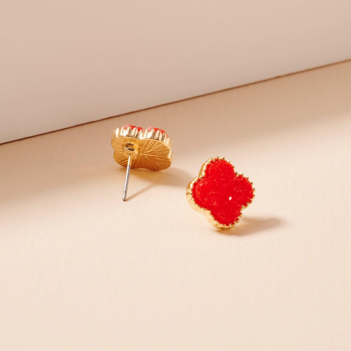 Mini Druzy Clover Stud Earrings