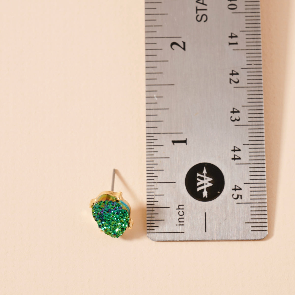 Organic Druzy Stone Stud Earrings