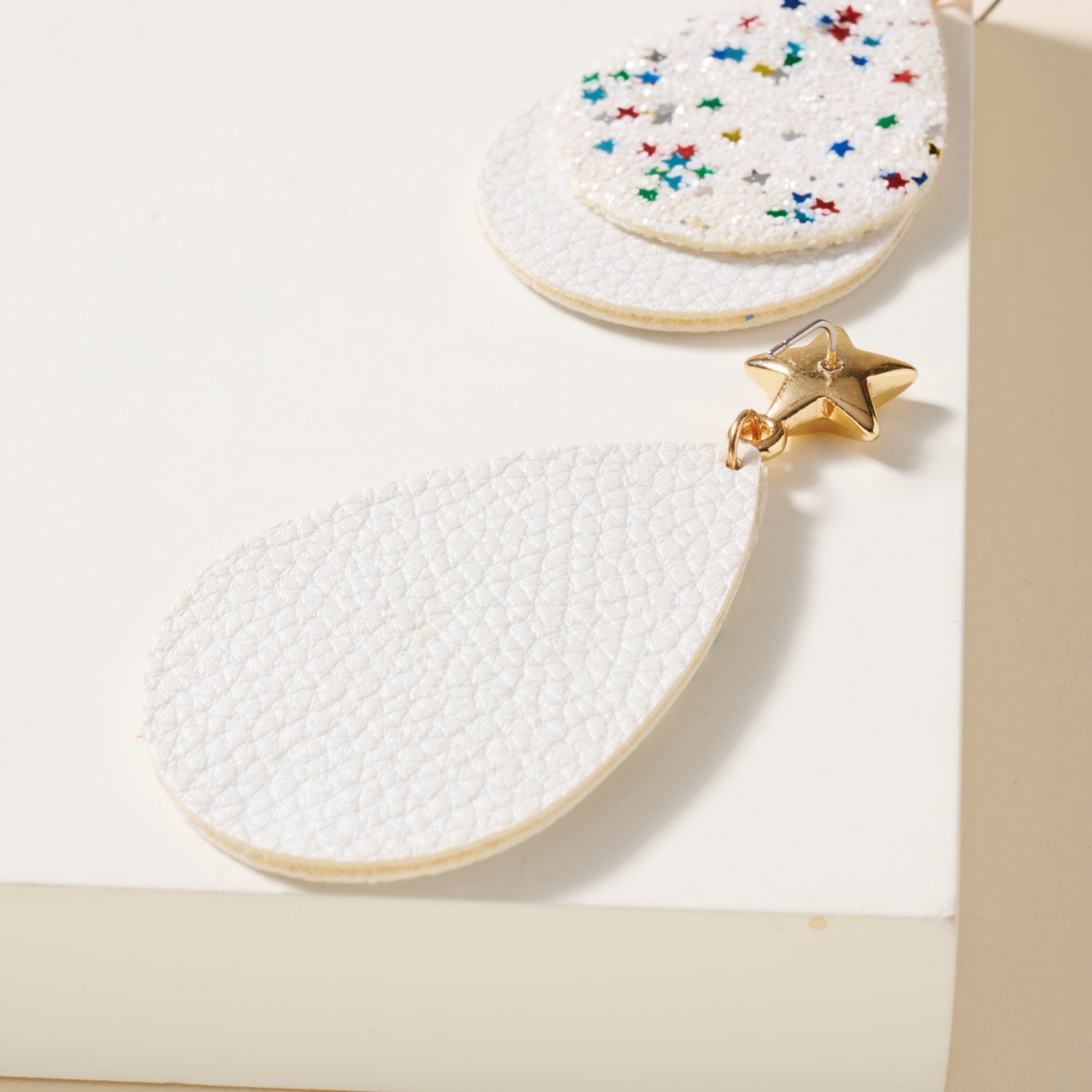 USA Stars Tear Drop Dangling Earrings