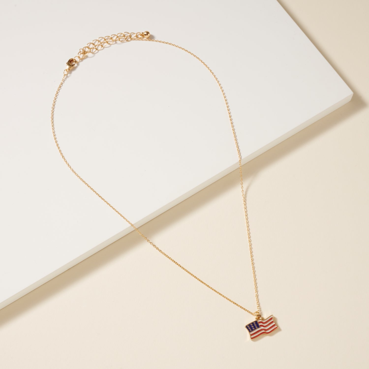 USA Flag Pendant Necklace