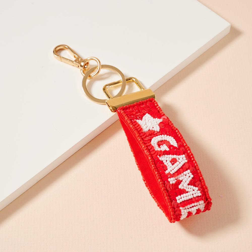 Game Day Seed Bead Keychains
