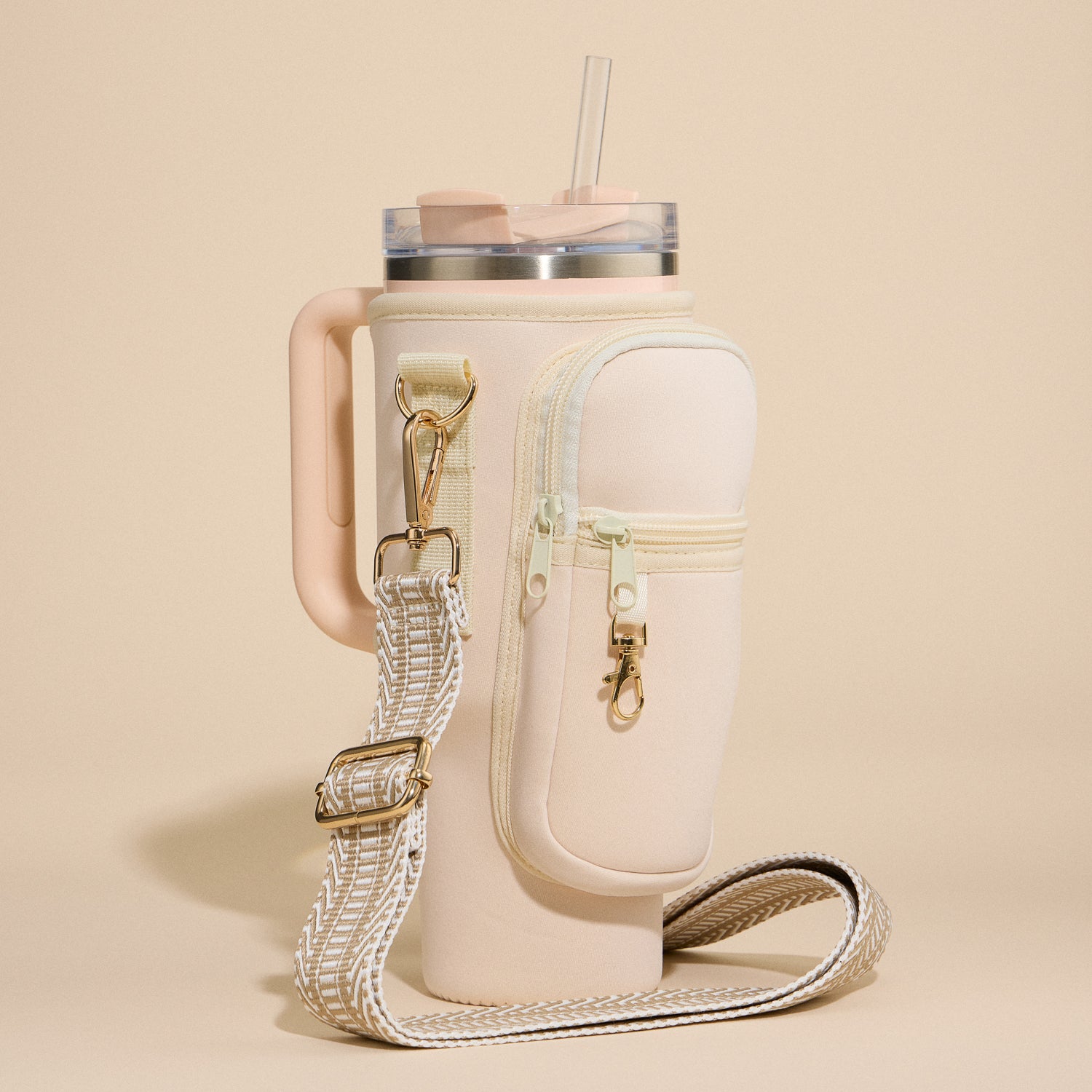 Neoprene Tumbler Holder with Crossbody Strap