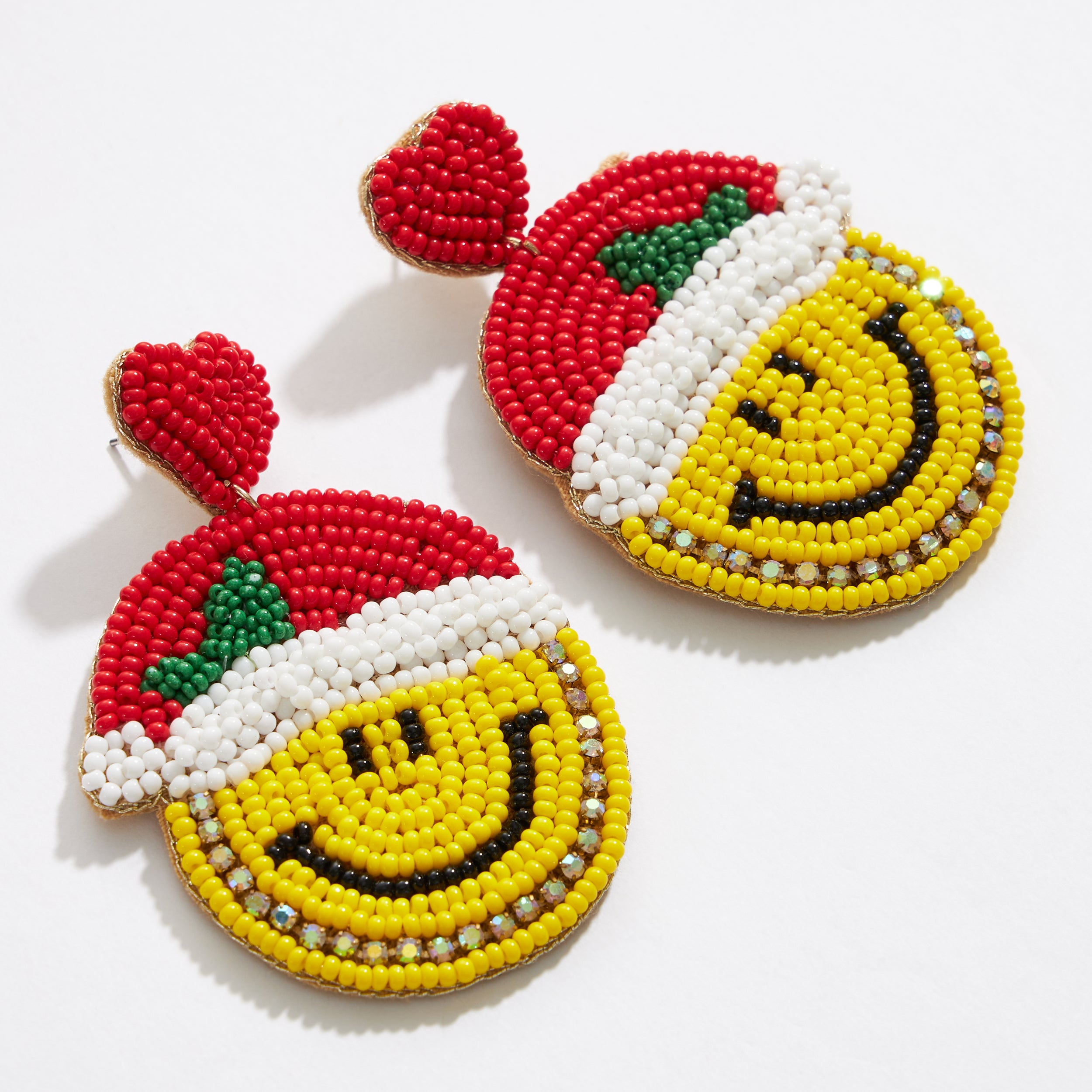 Christmas Smile Santa Seed Beads Earrings - Frem