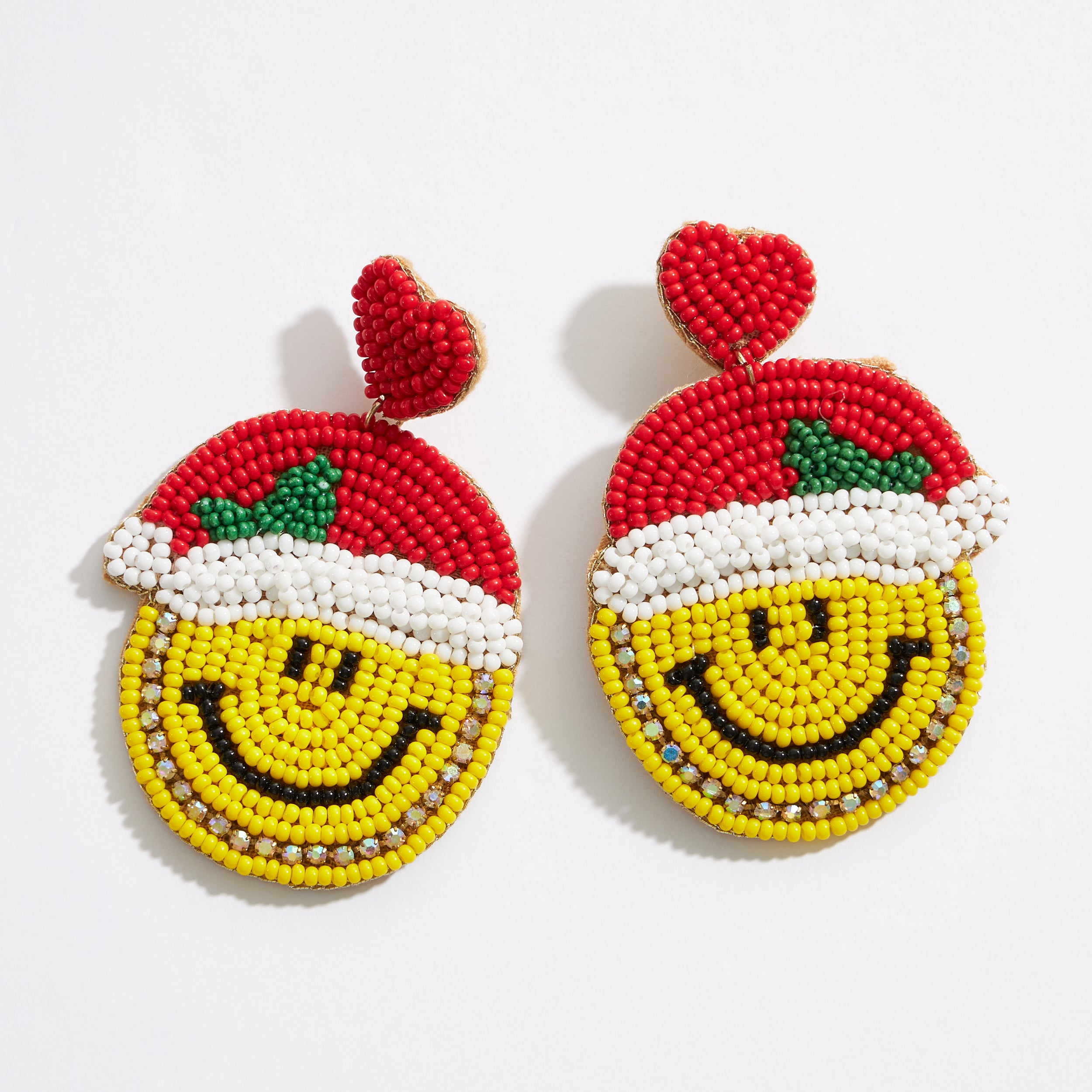 Christmas Smile Santa Seed Beads Earrings - Frem