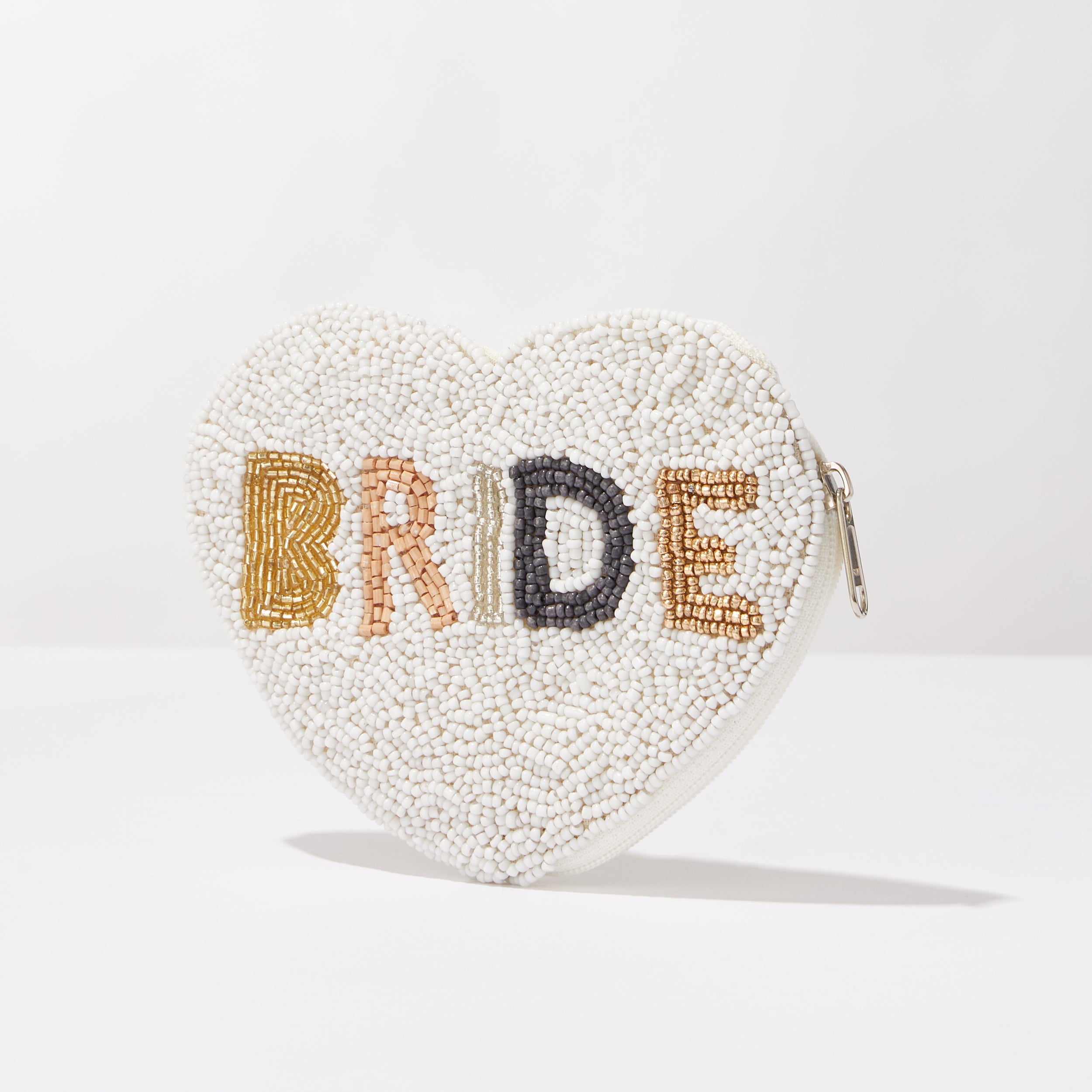 'BRIDE' Seed Beads Canvas Pouch - Frem