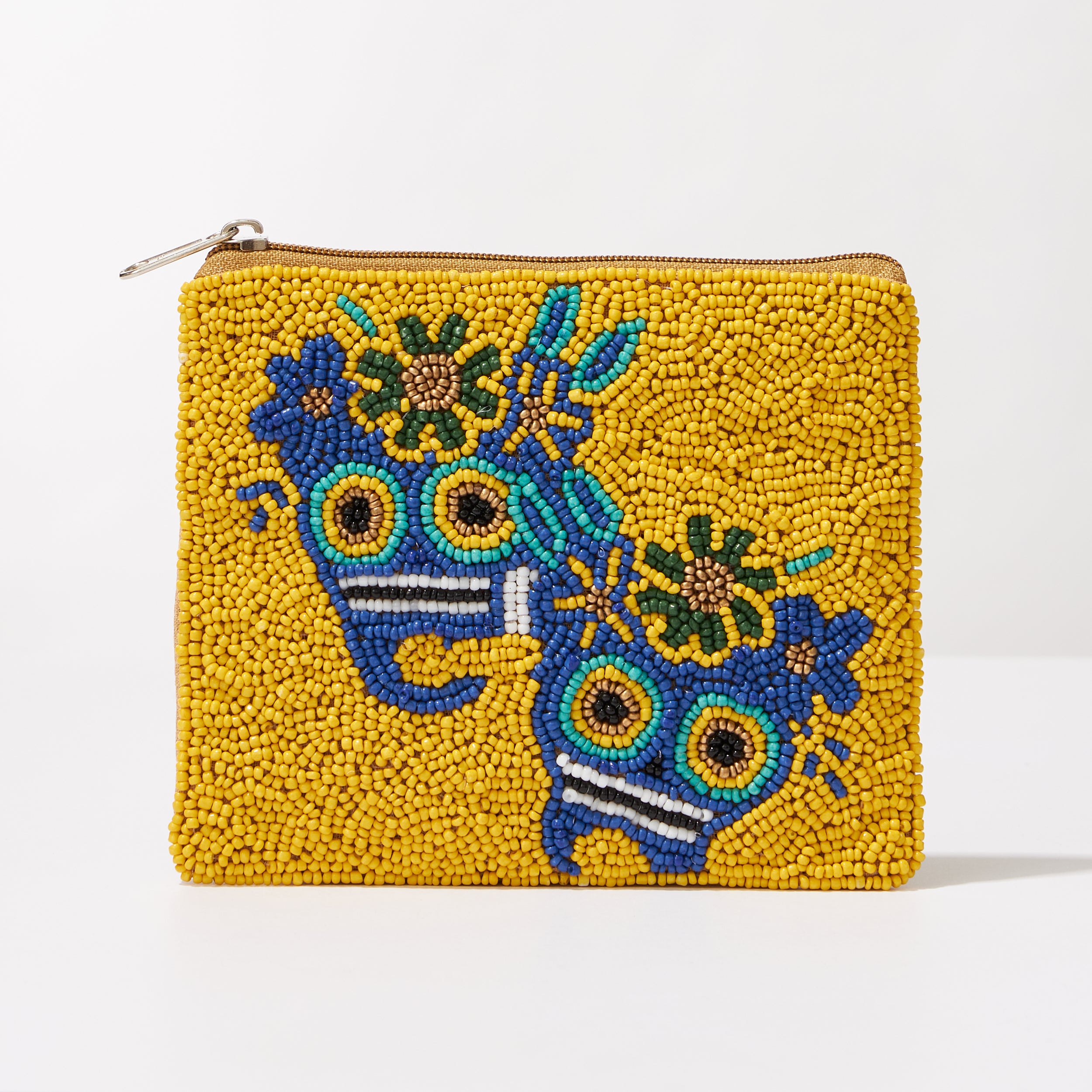 Mardi Gras Seed Beads Canvas Pouch - Frem