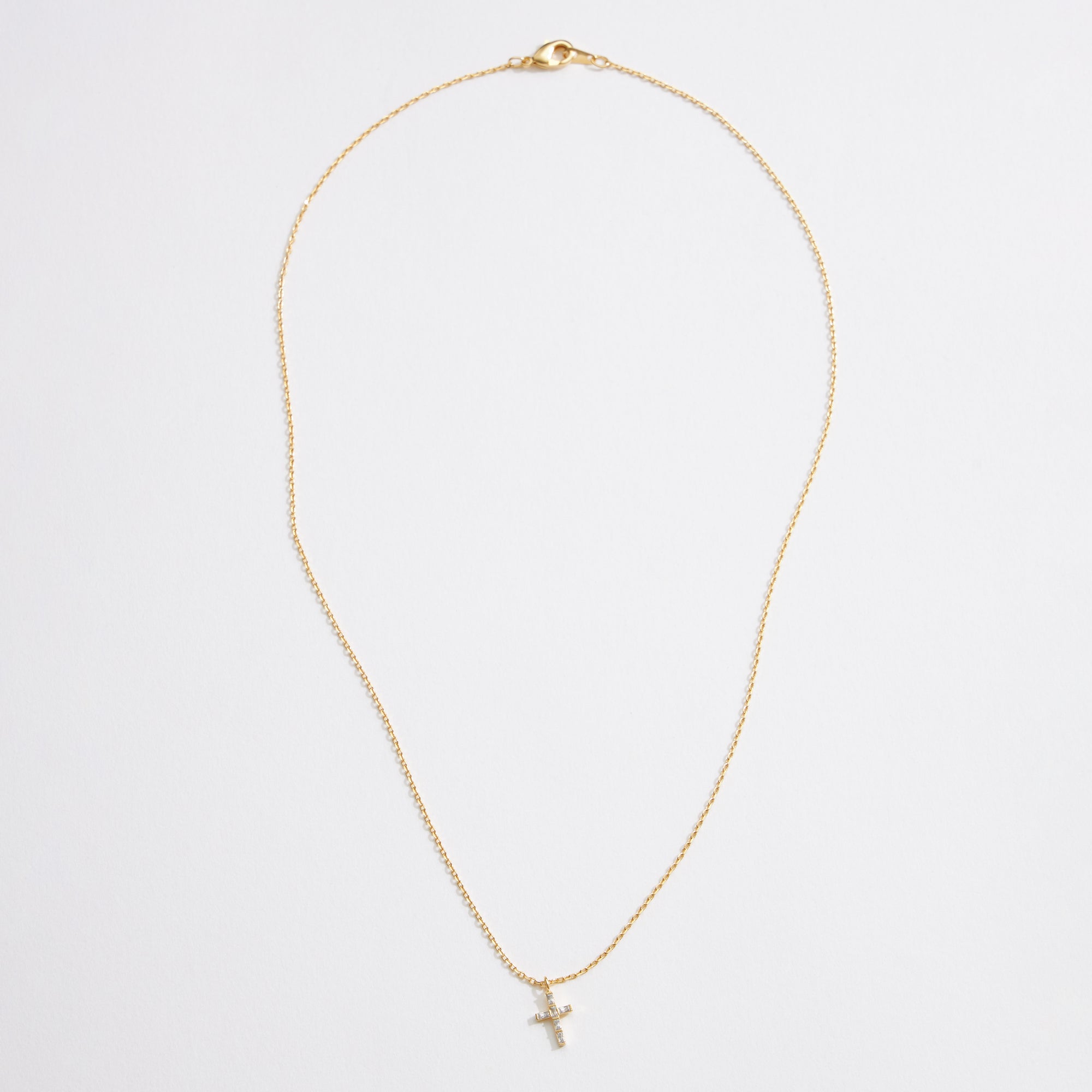 Gold Dipped CZ Dainty Cross Pendant Necklace - Frem