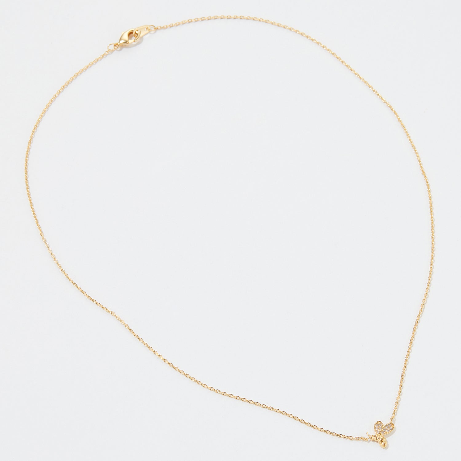 Gold Dipped Petite Honeybee Pave Necklace - Frem