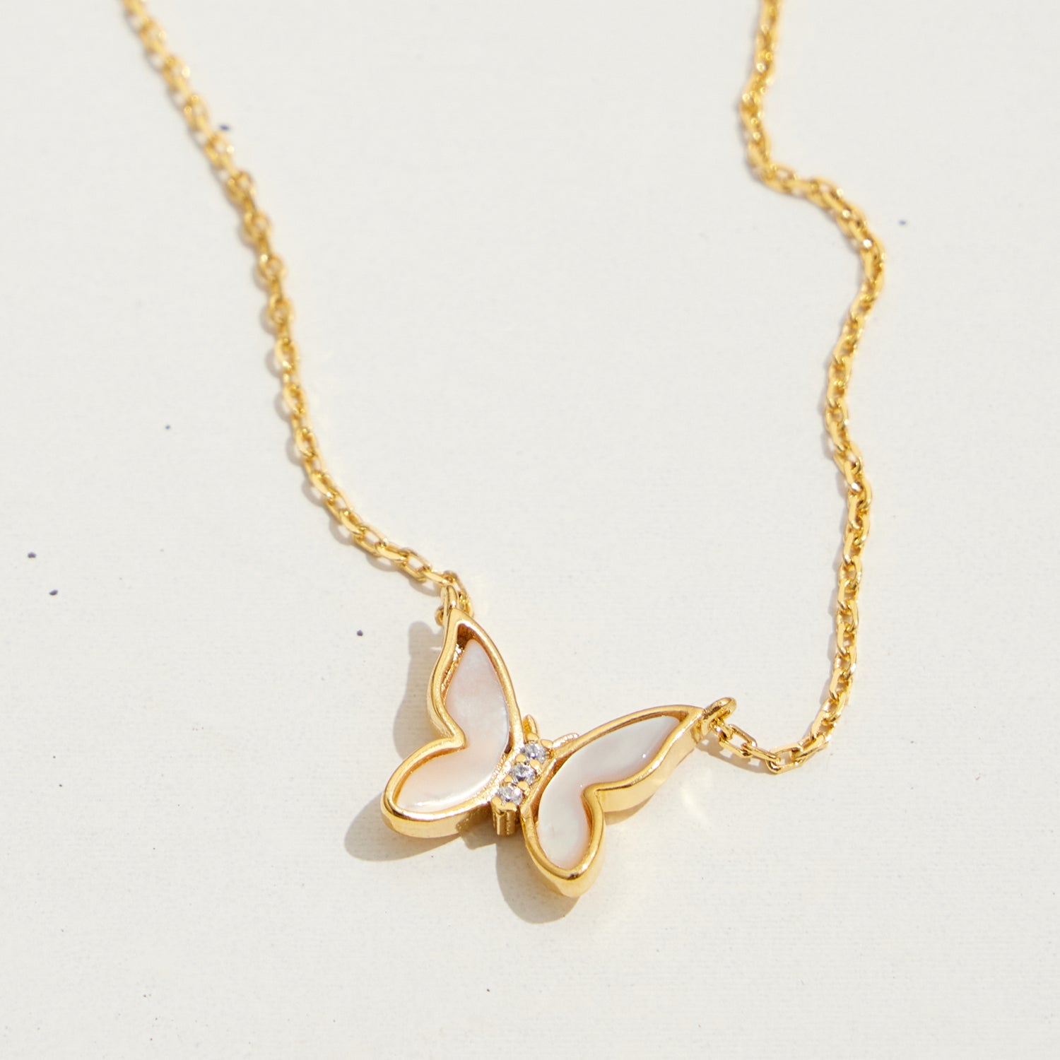 Gold Dipped Dainty Butterfly Pendant Necklace - Frem