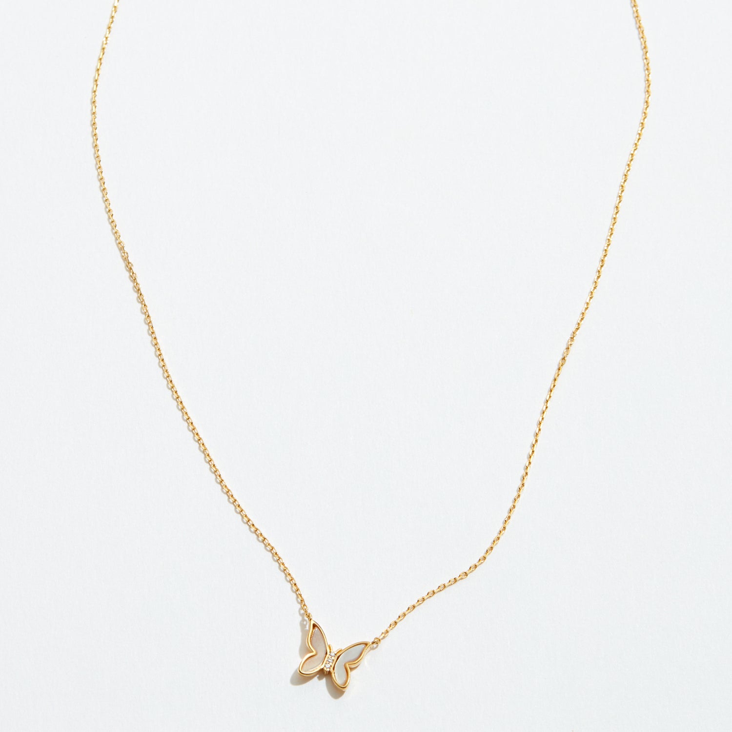 Gold Dipped Dainty Butterfly Pendant Necklace - Frem