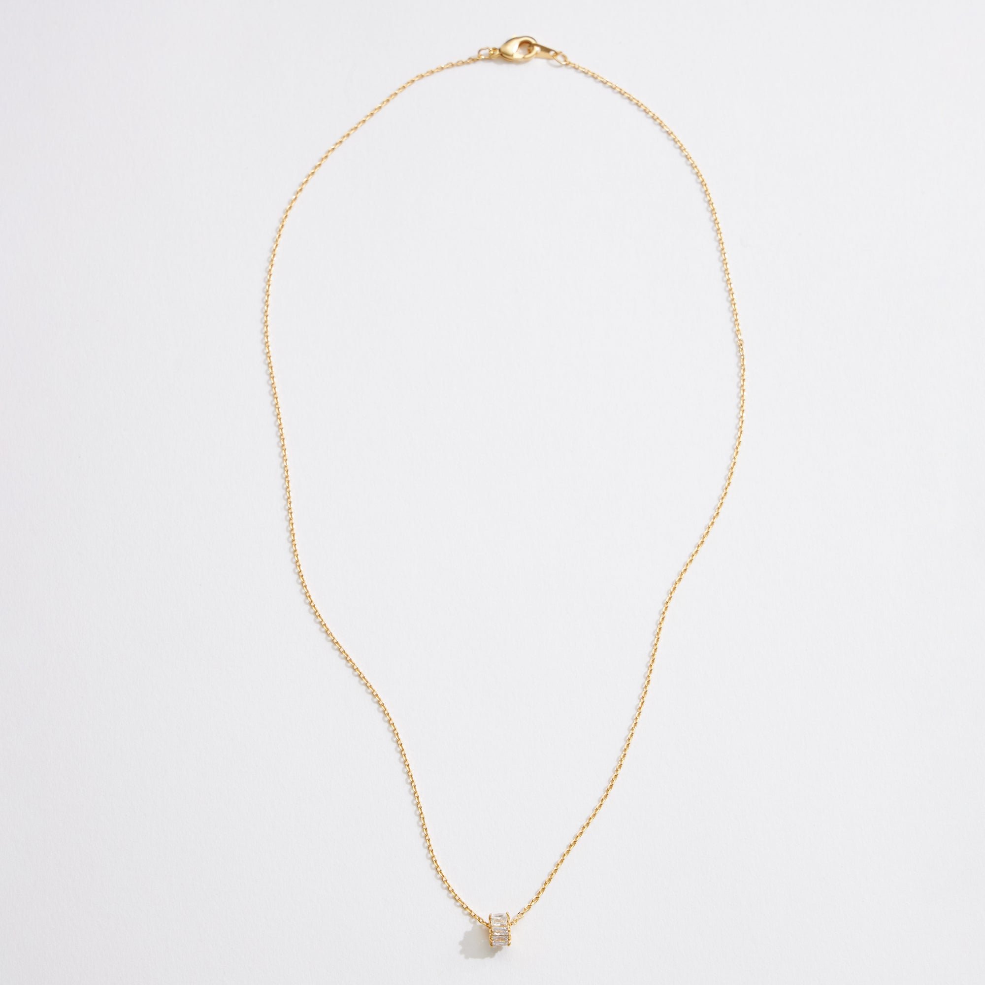 Gold Dipped Round Barrel Pendant Necklace - Frem