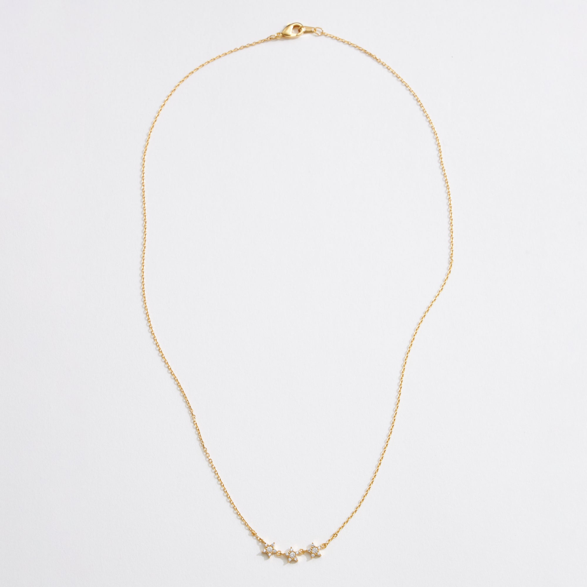Gold Dipped CZ Triple Stars Necklace - Frem