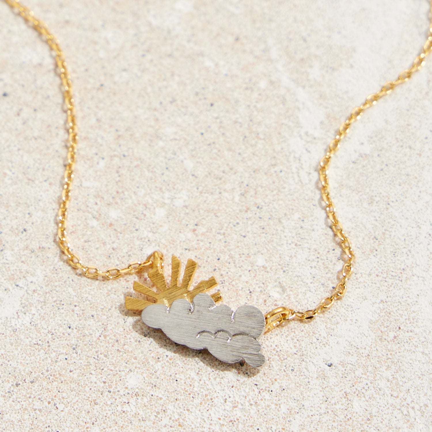 Gold Dipped Silver Linings Pendant Necklace - Frem