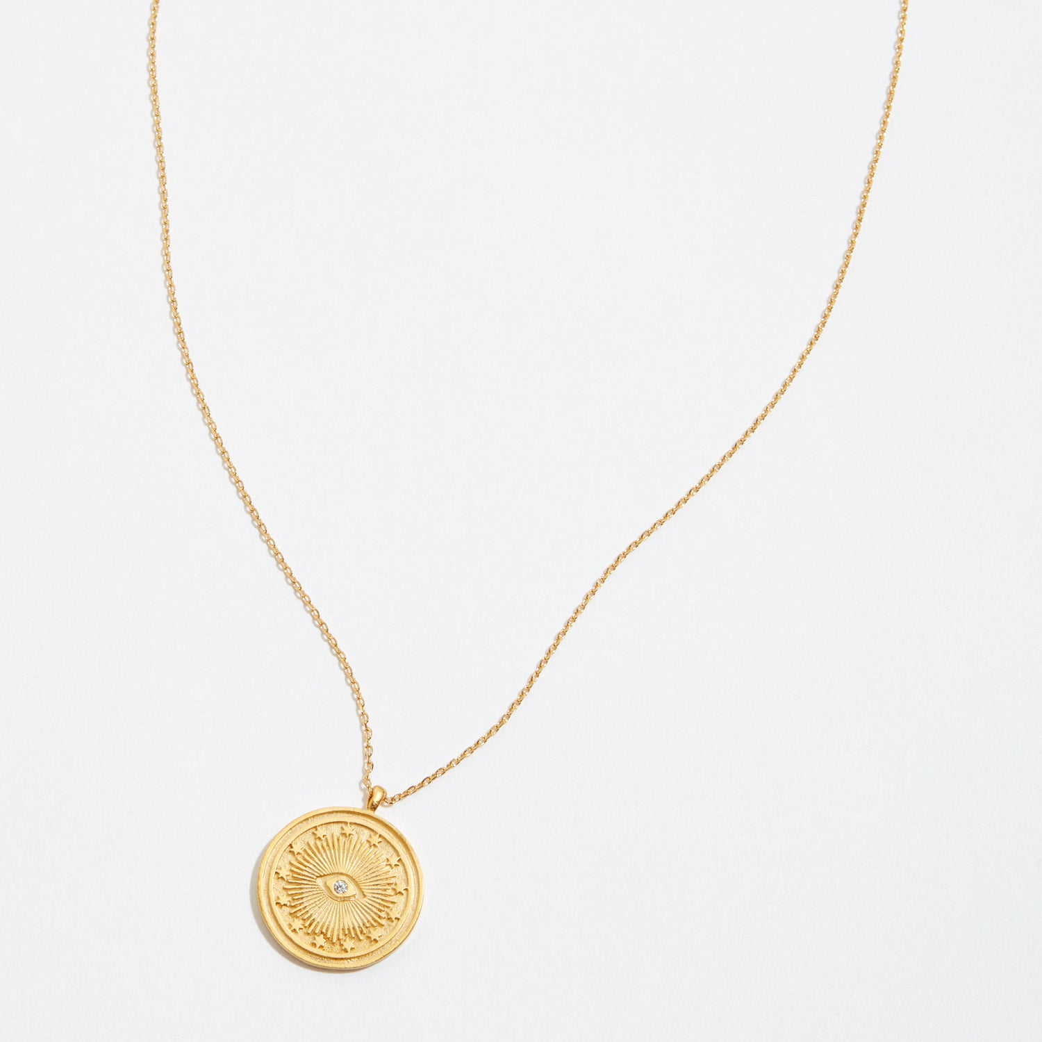 Gold Dipped Evil Eye Pendant Necklace - Frem