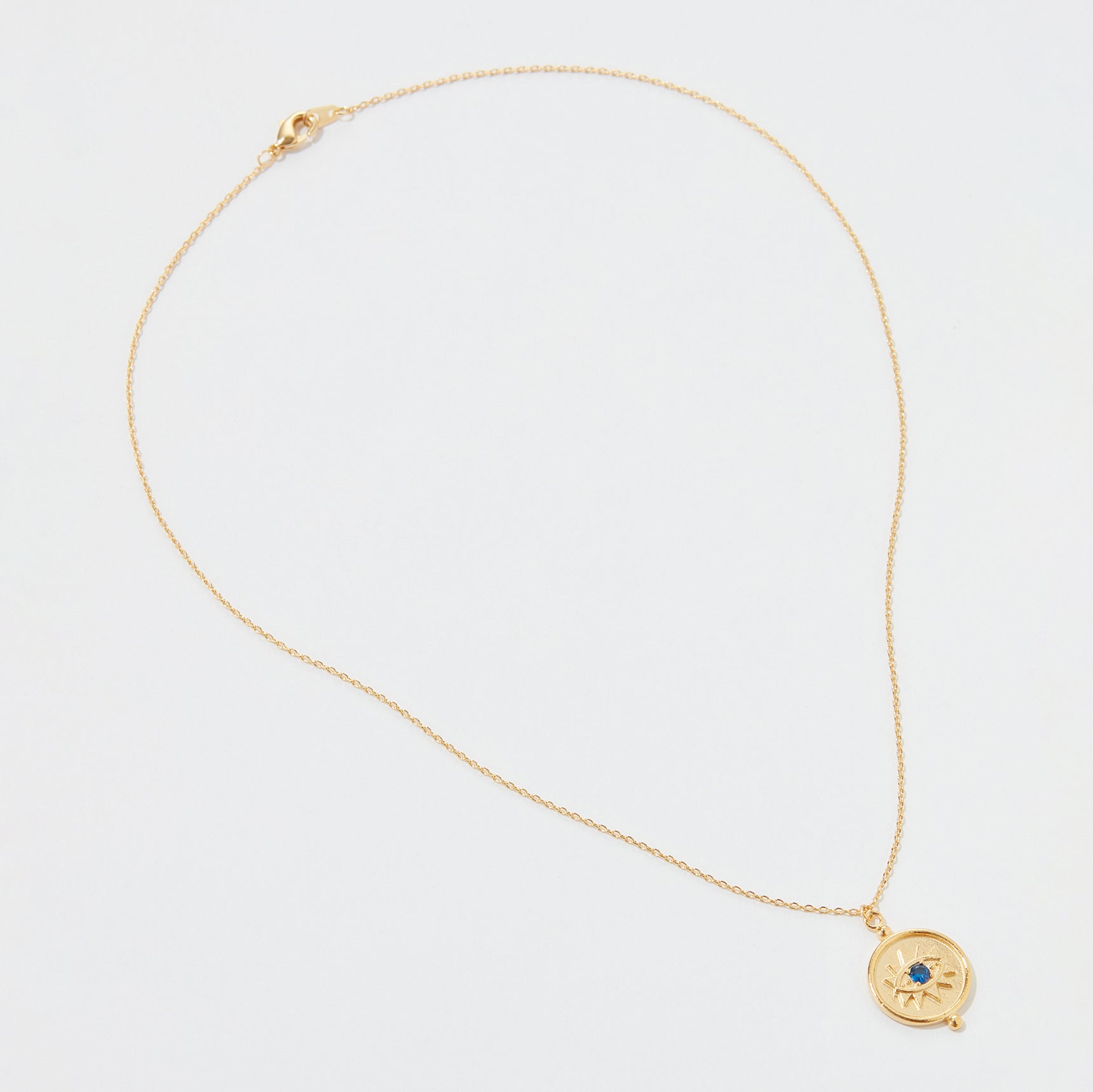 Gold Dipped Evil Eye Pendant Necklace - Frem