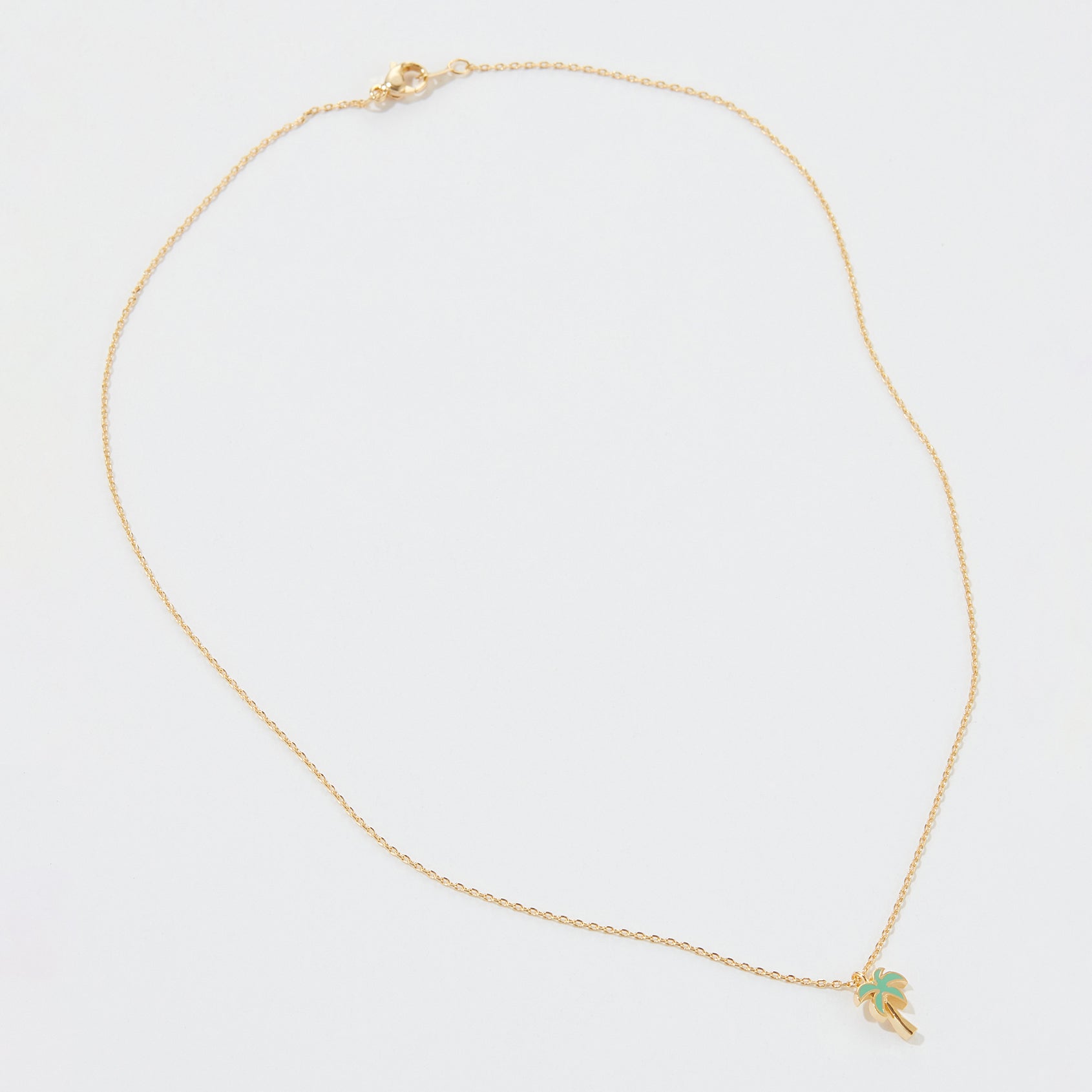 Gold Dipped Delicate Palm Tree Necklace - Frem