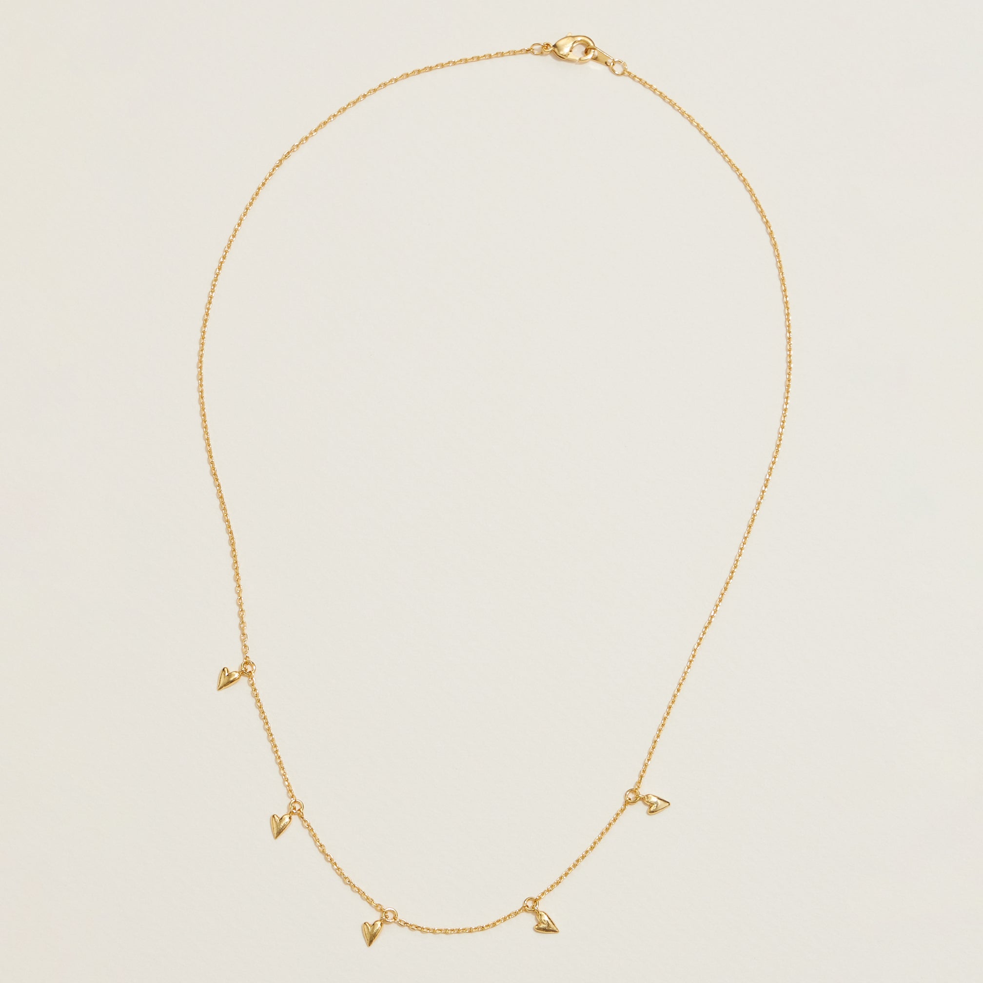 Gold Dipped Dangling Heart Charm Necklace - Frem