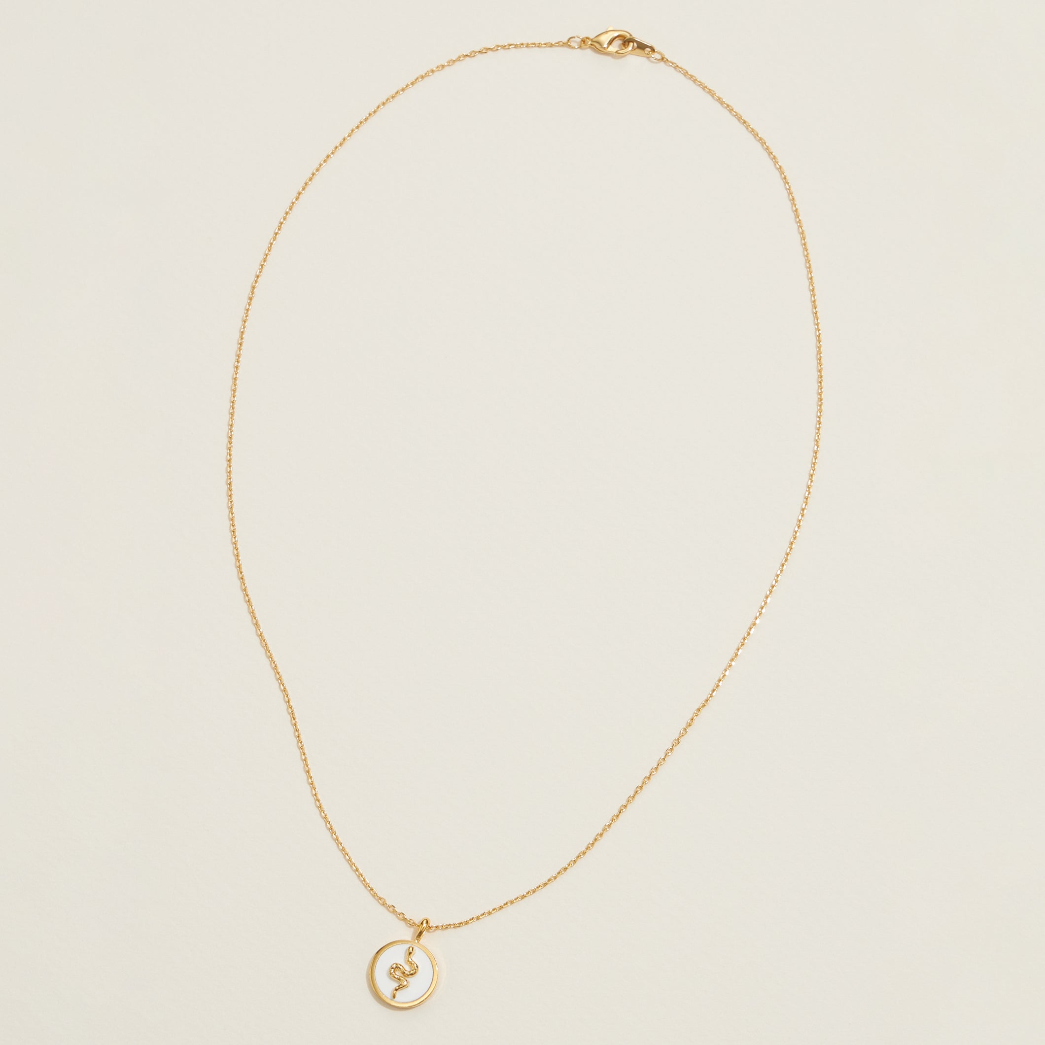 Gold Dipped Petite Snake Pendant Necklace - Frem