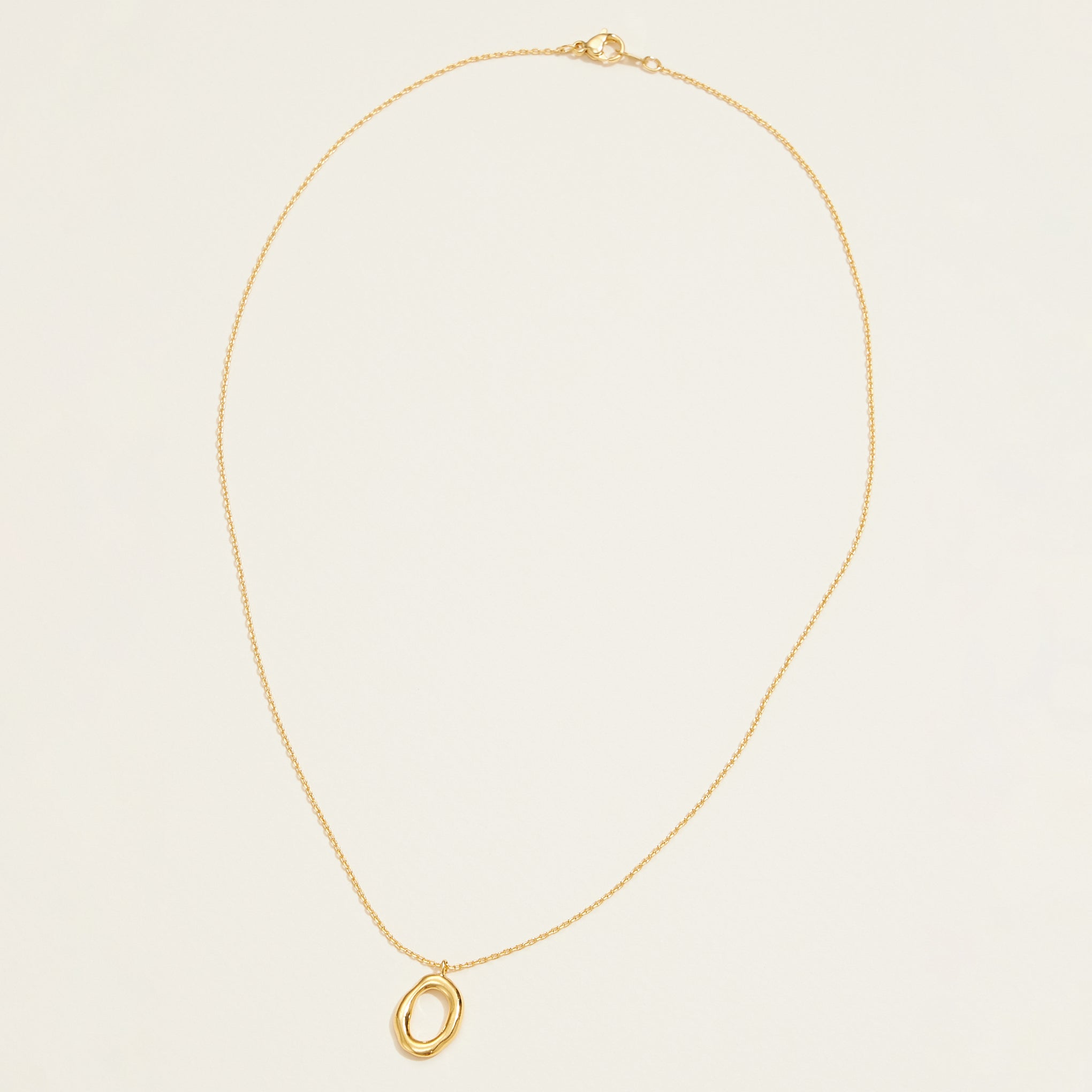 Gold Dipped Organic Oval Shaped Pendant Necklace - Frem