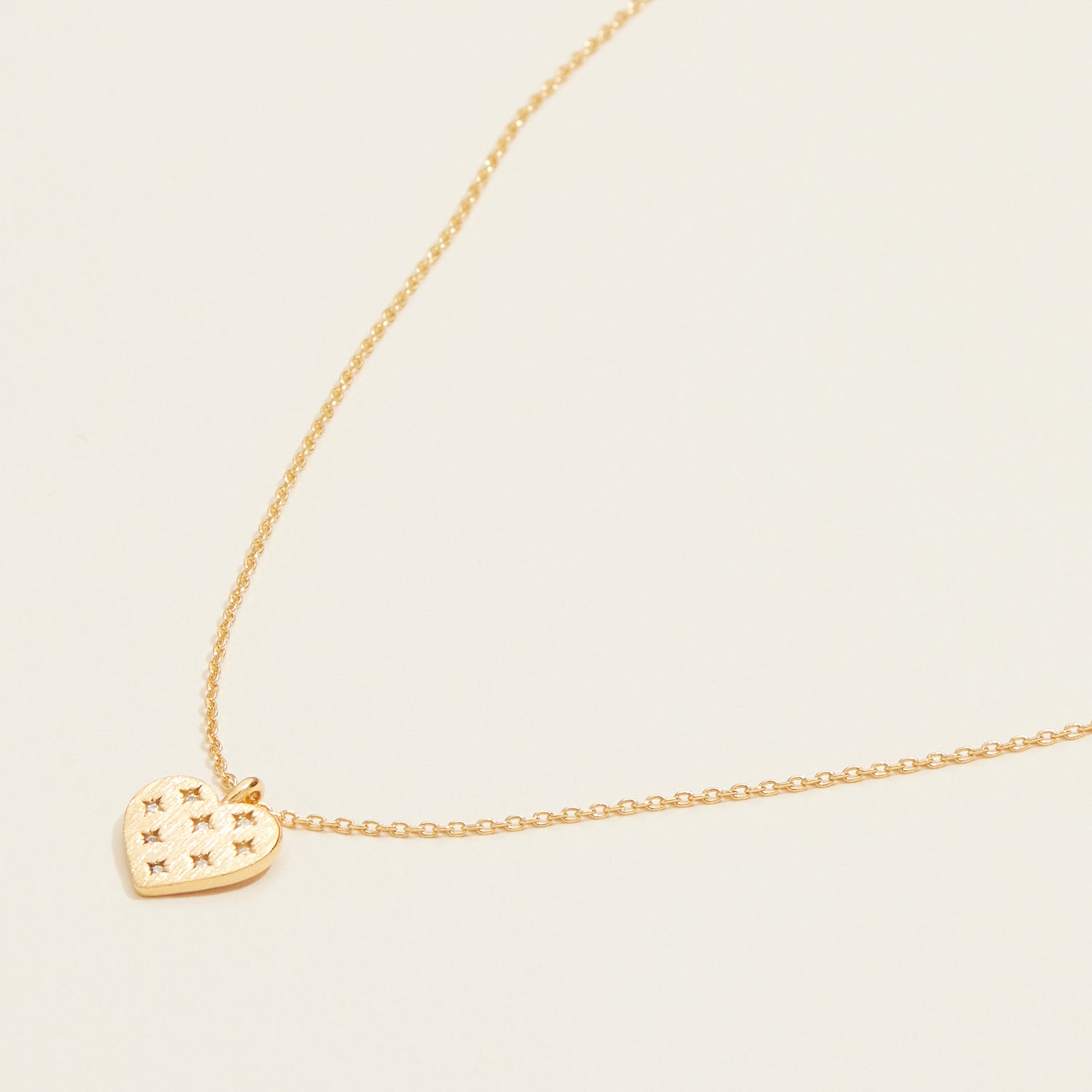 Gold Dipped Heart Pave Pendant Necklace - Frem
