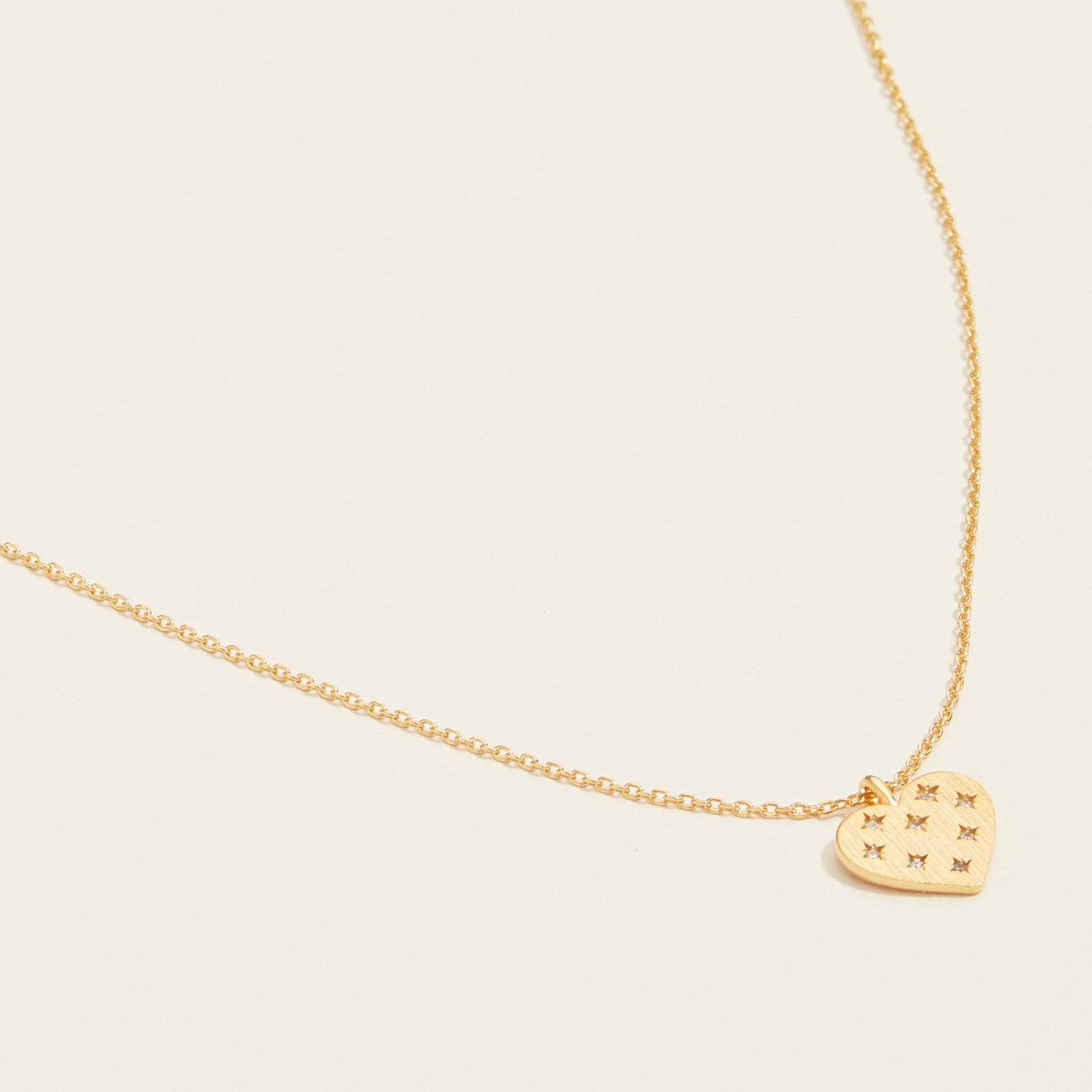 Gold Dipped Heart Pave Pendant Necklace - Frem