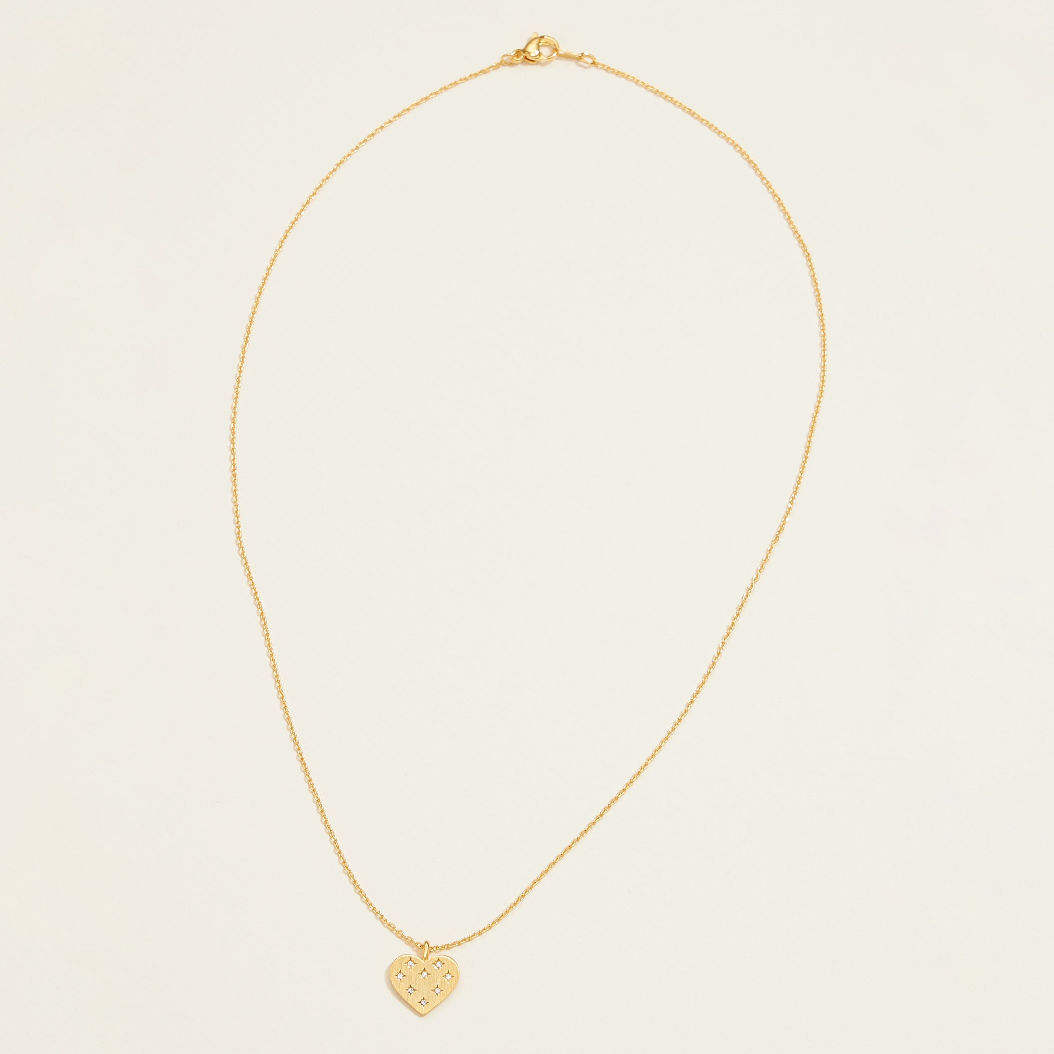Gold Dipped Heart Pave Pendant Necklace - Frem