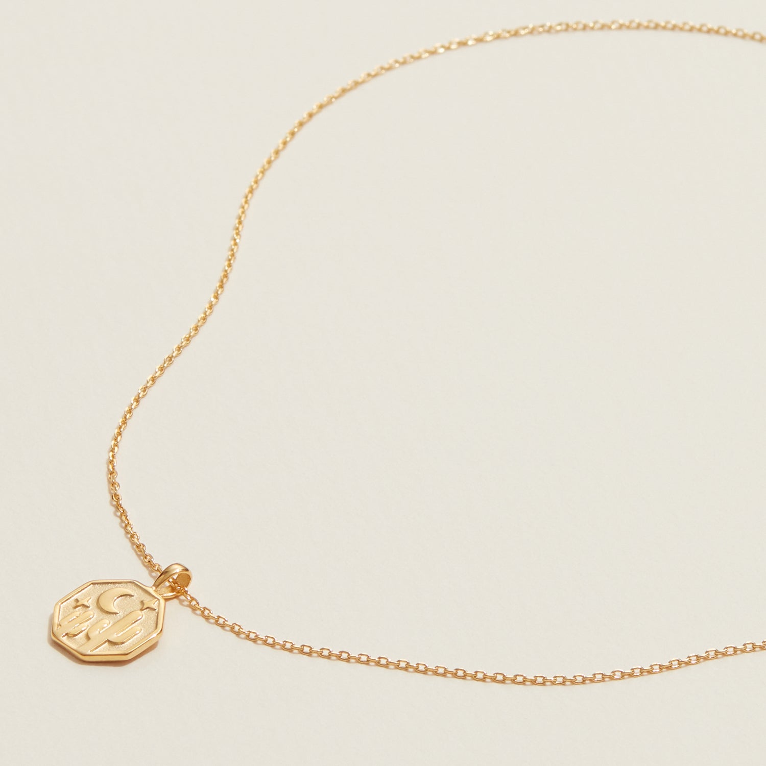 Gold Dipped Moon, Star, Cactus Pendant Necklace - Frem