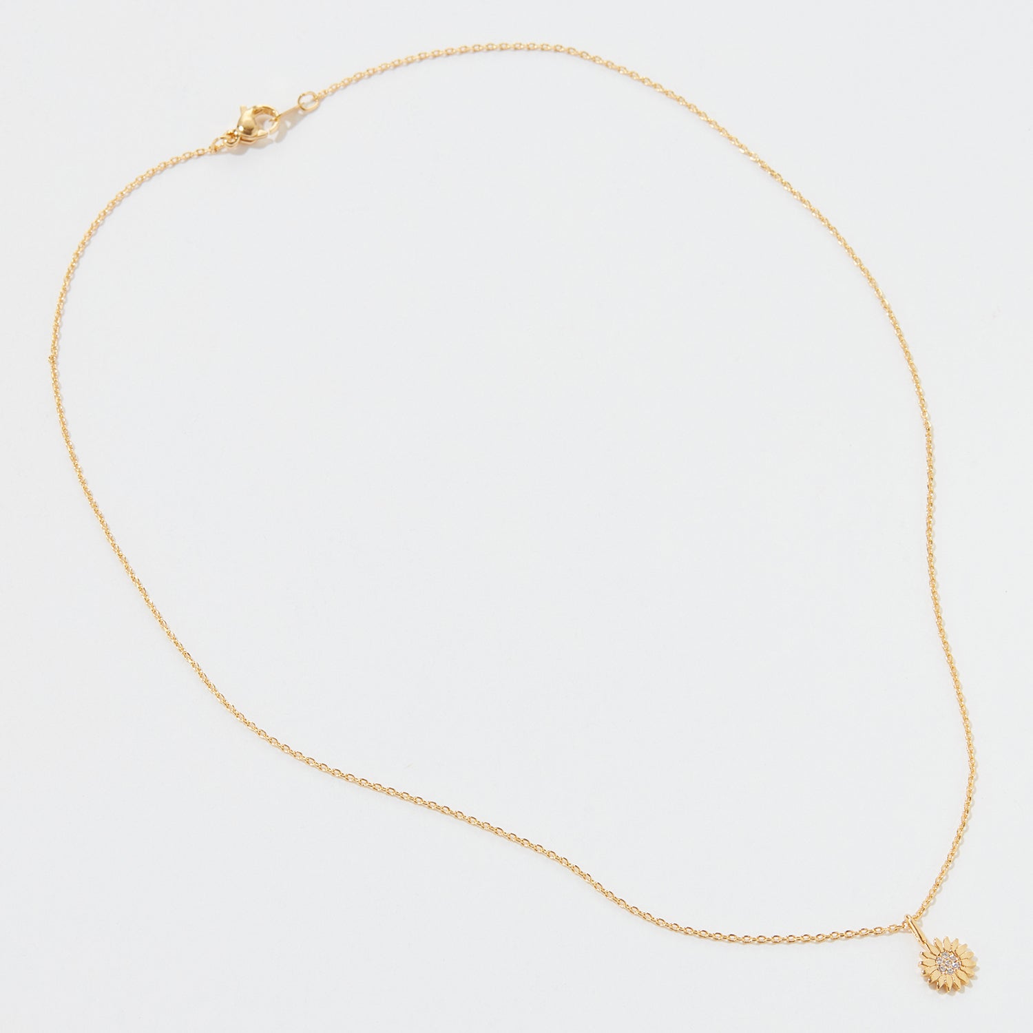 Gold Dipped Flower Necklace with Stone - Frem