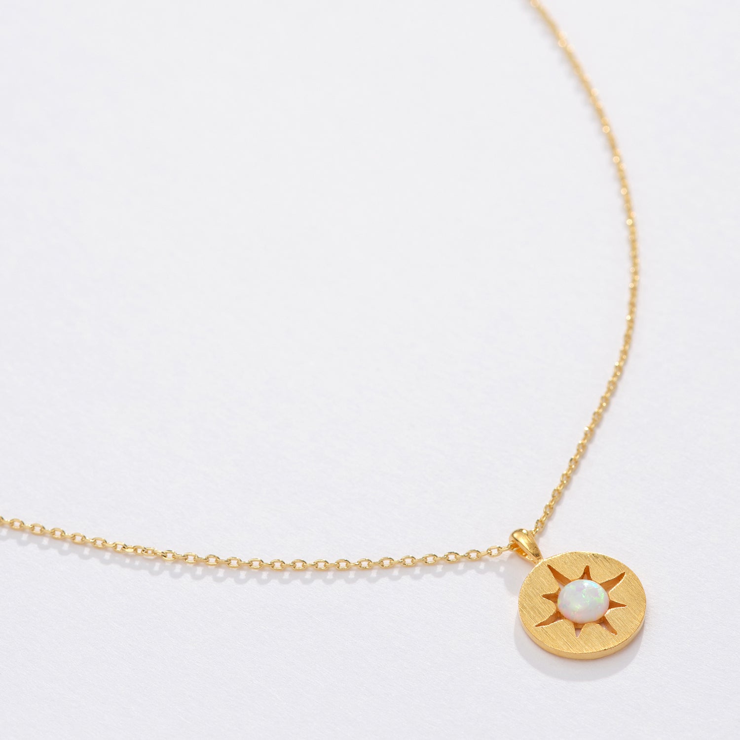 Gold Dipped Opal Sunburst Necklace - Frem