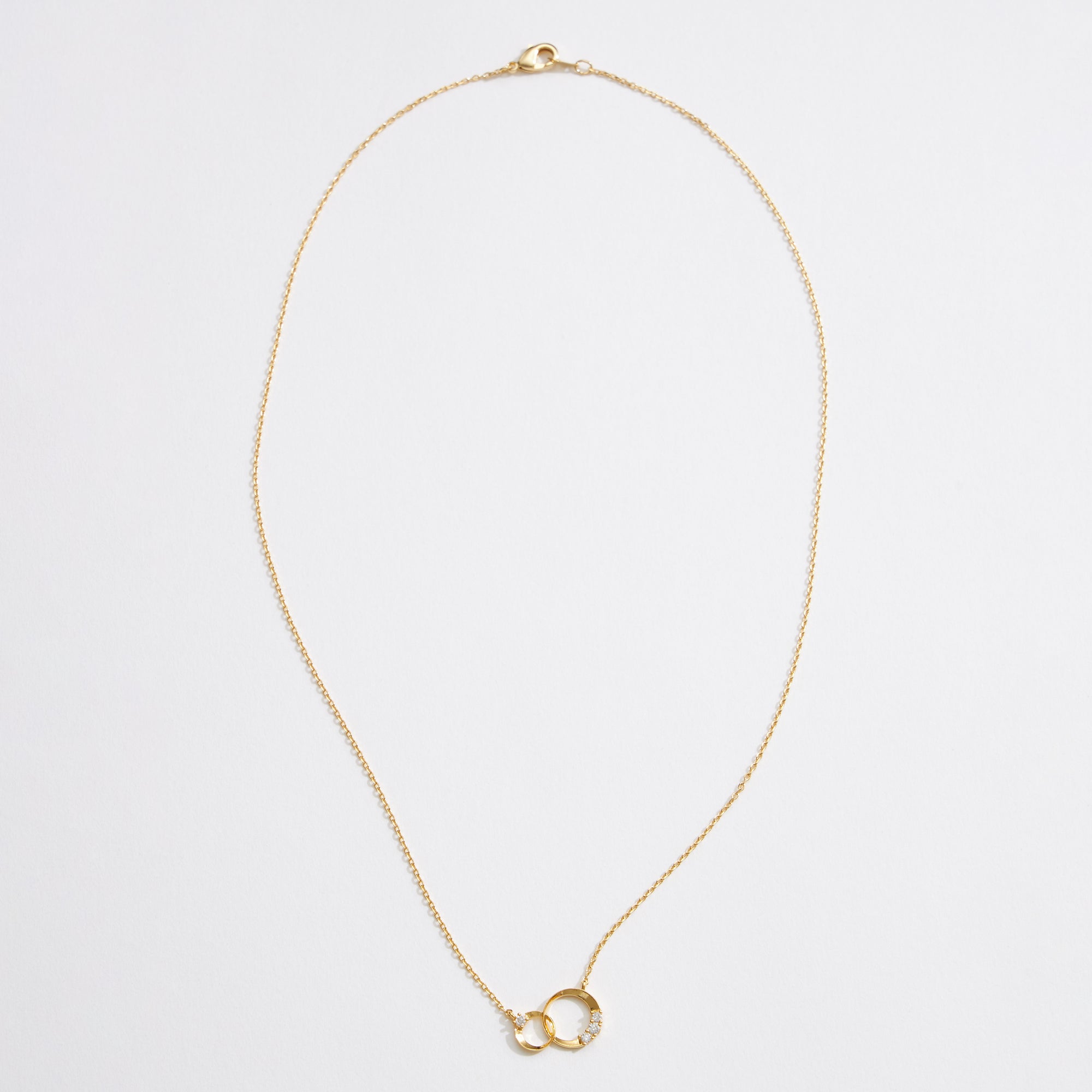 Gold Dipped CZ Duo Circle Necklace - Frem