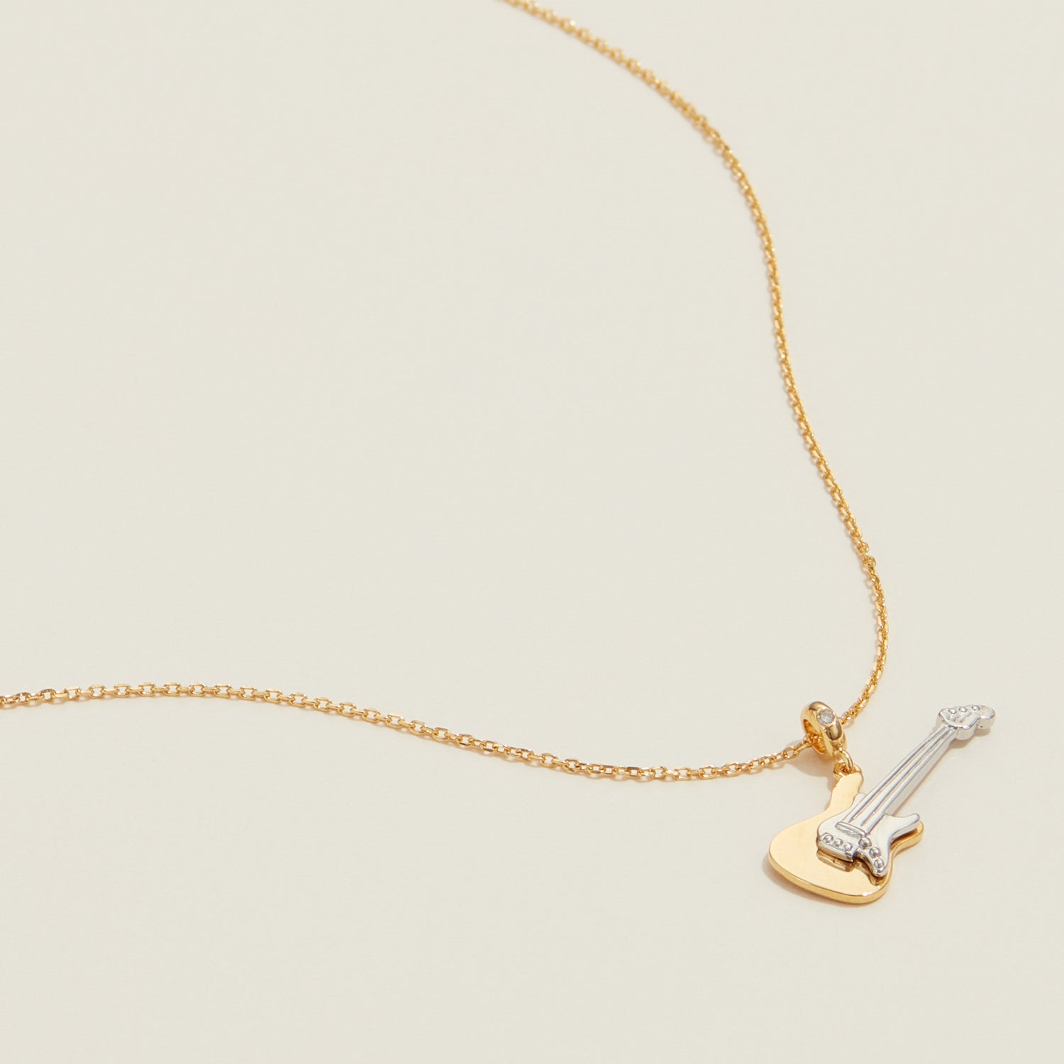 Gold Dipped Guitar Pendant Necklace - Frem