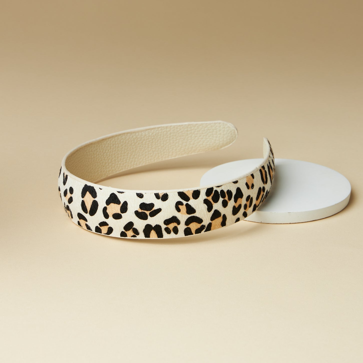 Genuine Leather Animal Print Headbands 1.5inch - Frem