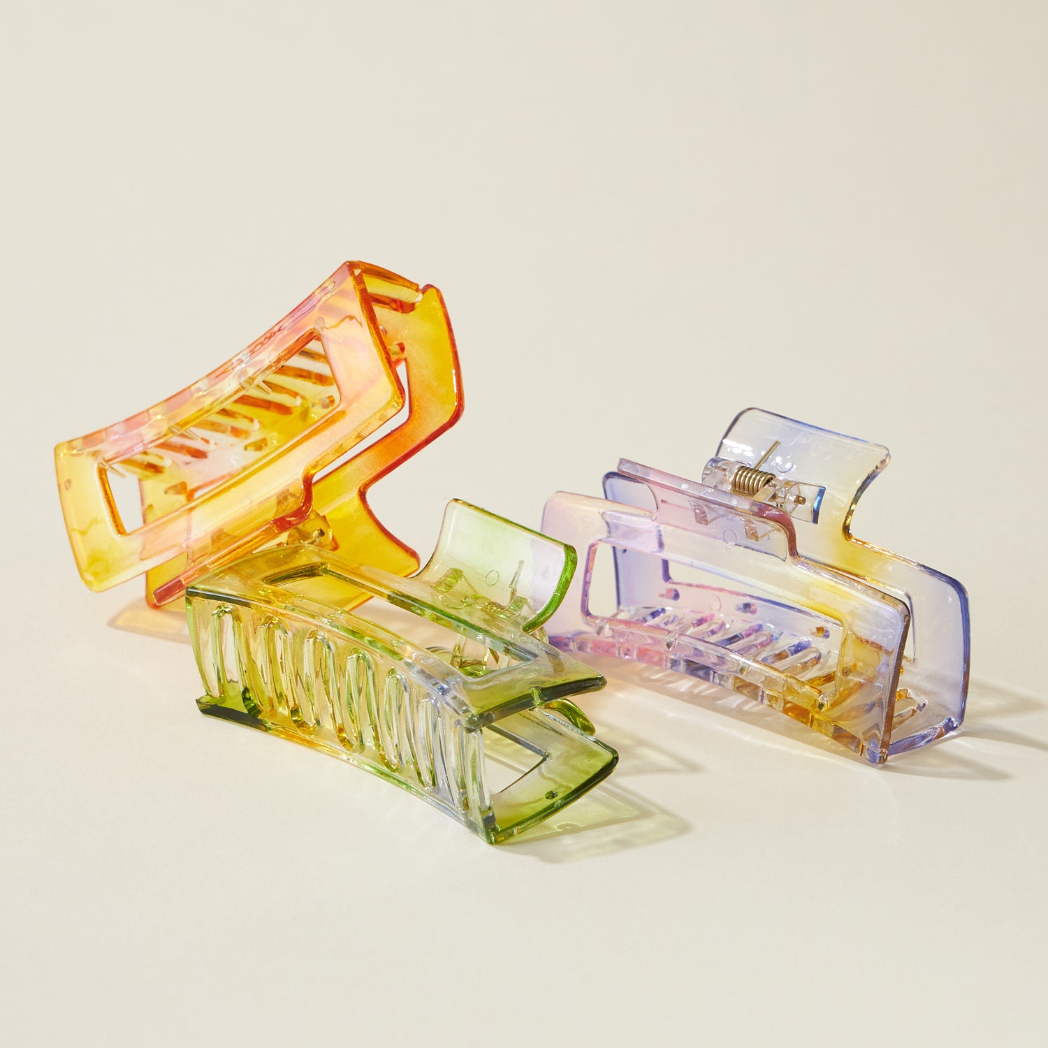 Tie Dye Resin Rectangular Claw Hair Clips - Frem