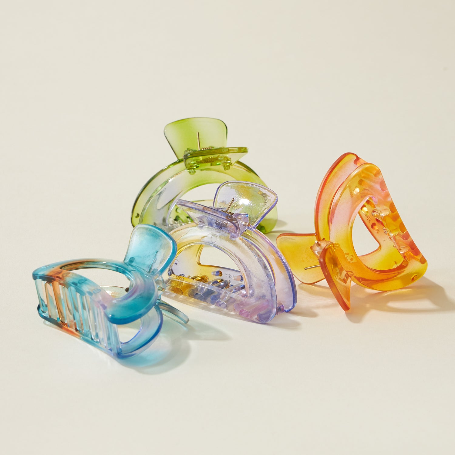 Tie Dye Resin Half Moon Claw Hair Clips - Frem