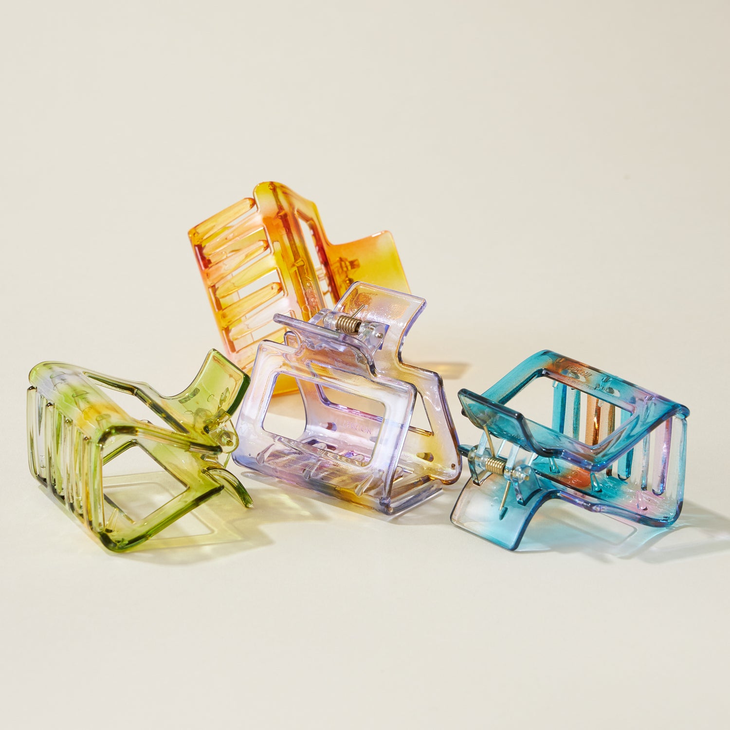 Tie Dye Resin Rectangular Claw Hair Clips - Frem