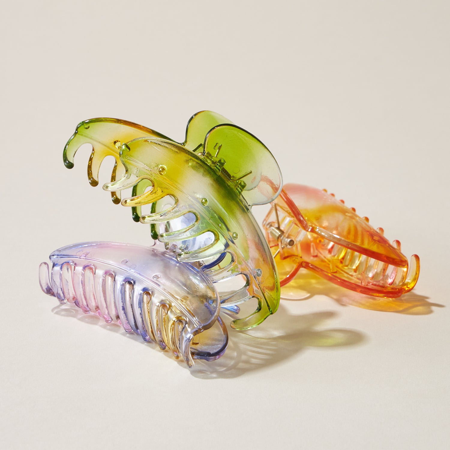 Tie Dye Resin Crescent Claw Hair Clips - Frem