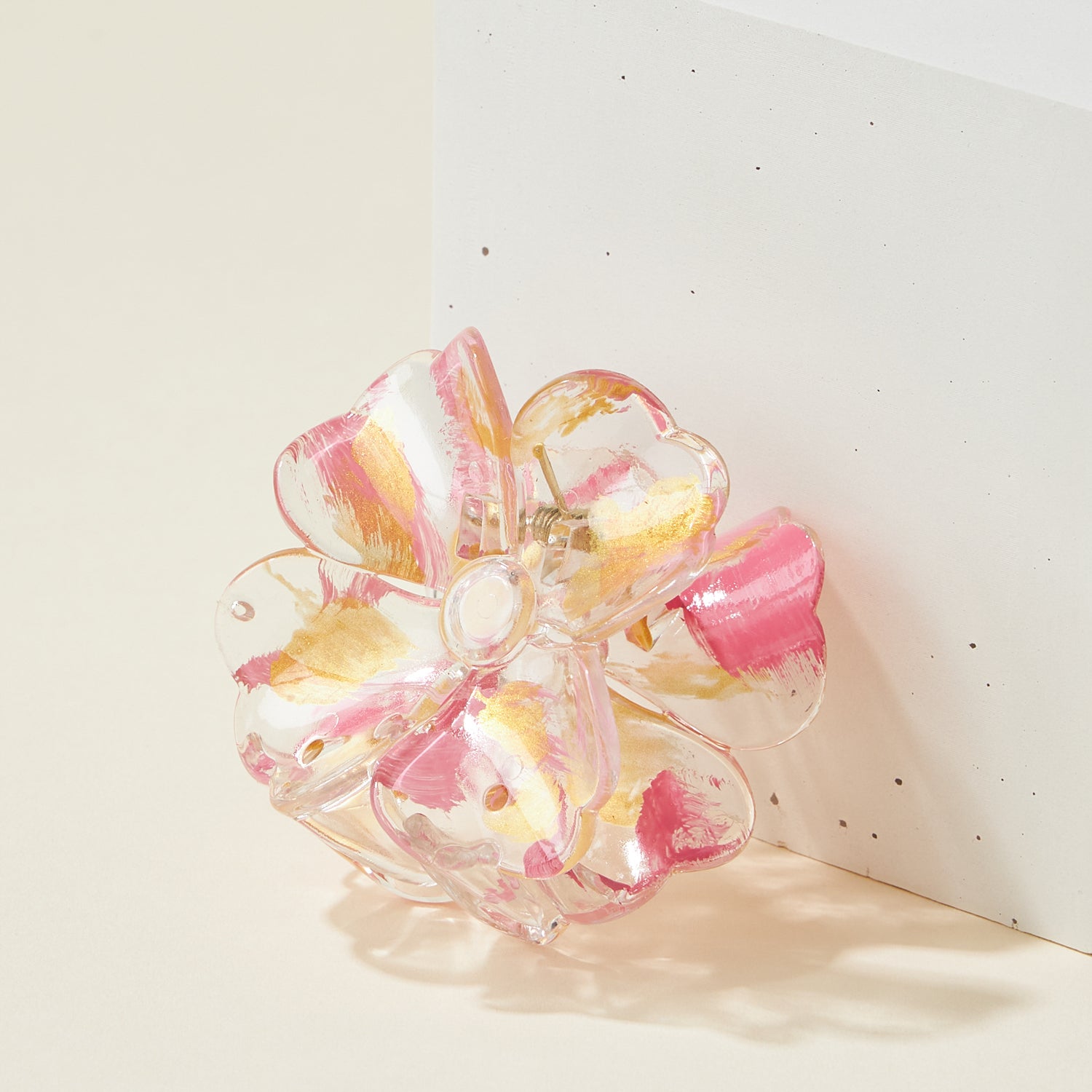 Gold Painted Flower Claw Hair Clips - Frem