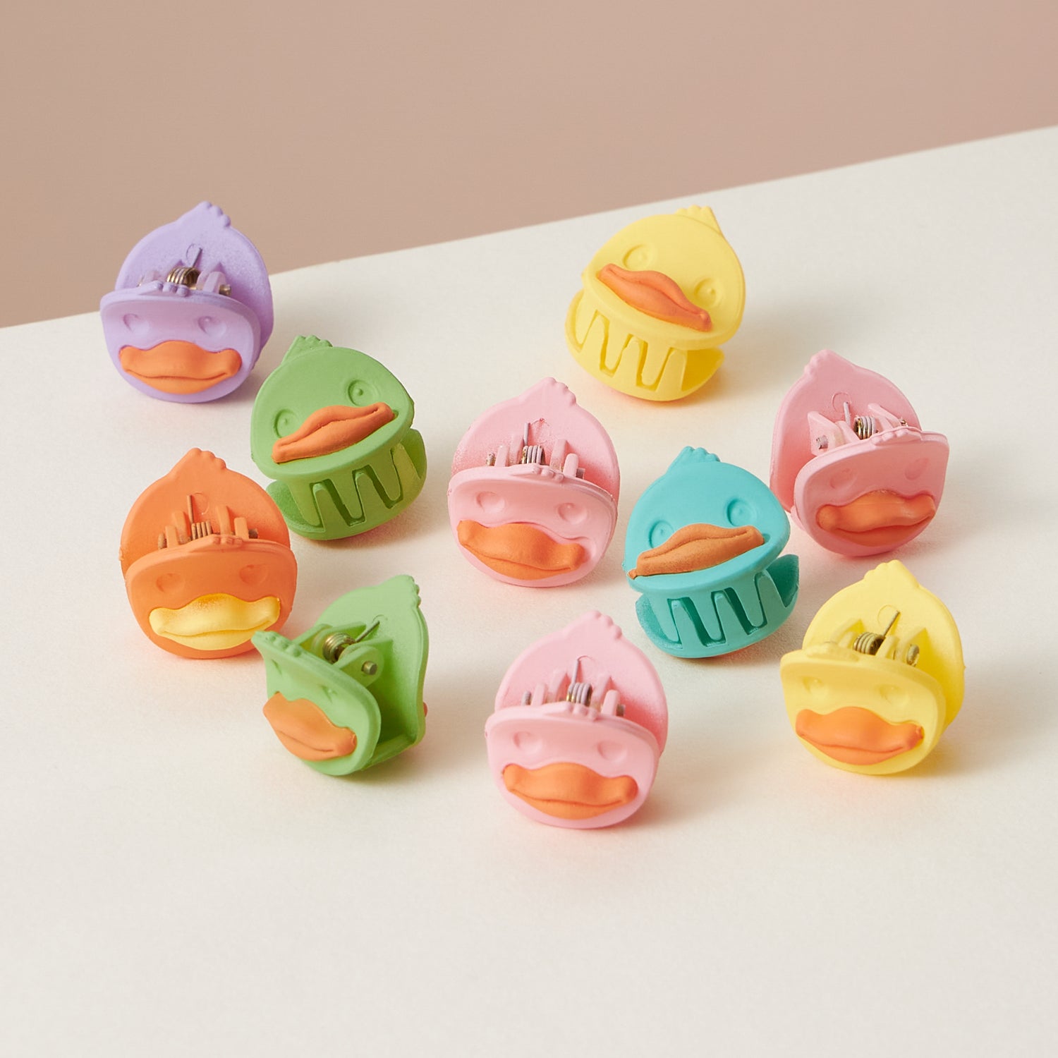 10 Pcs Duck Rubber Coated Mini Claw Hair Clips - Frem