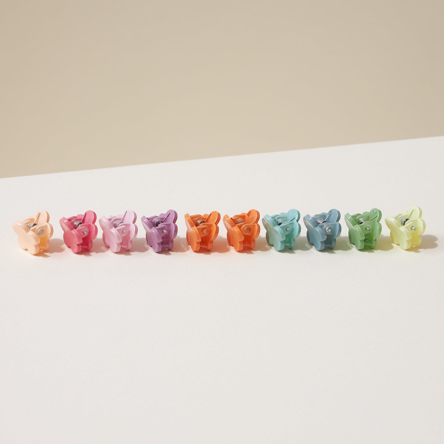 10 Pcs Rubber Coated Flower Mini Claw Hair Clips - Frem