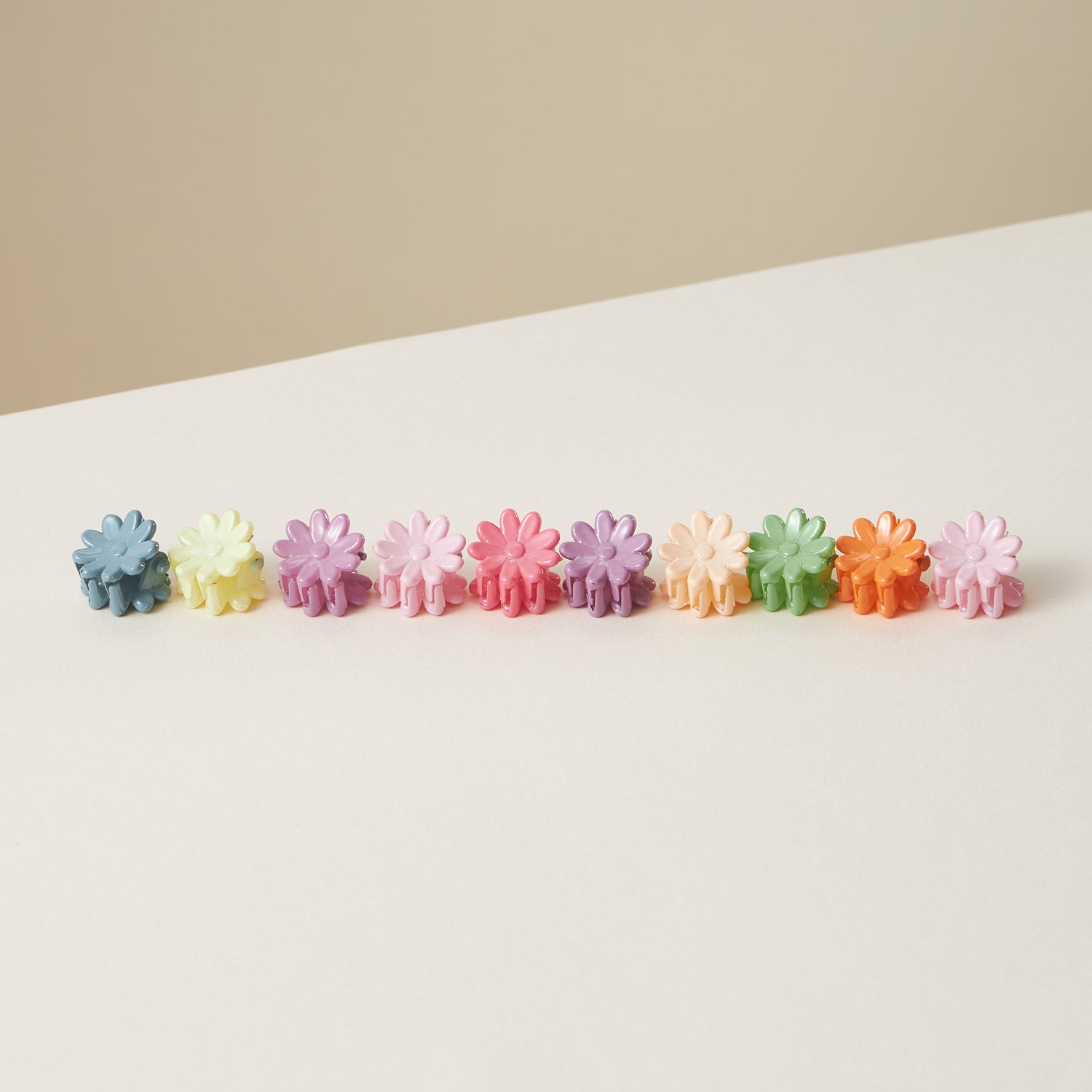 10 Pcs Rubber Coated Flower Mini Claw Hair Clips - Frem