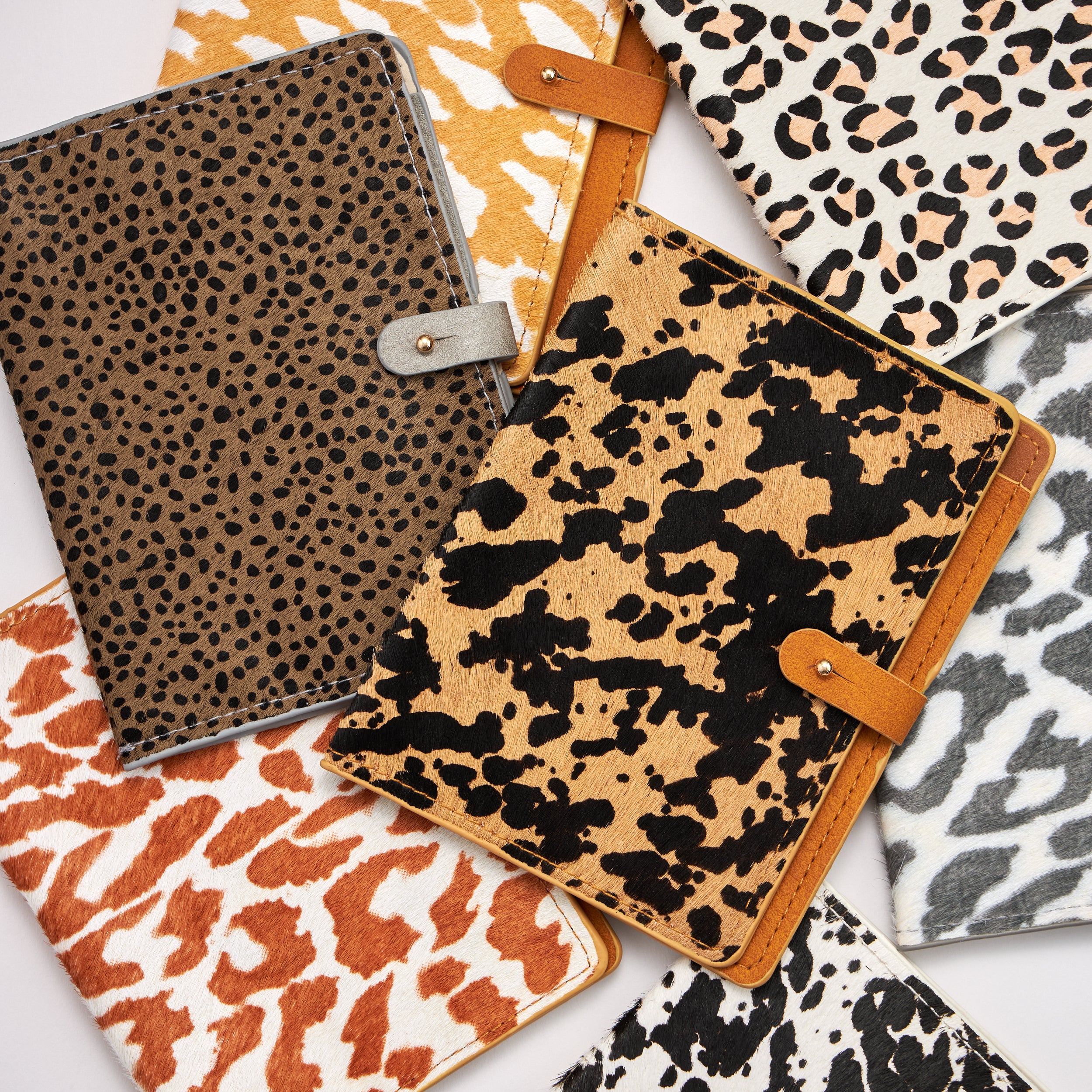 Genuine Leather Animal Print Passport Cover - Frem