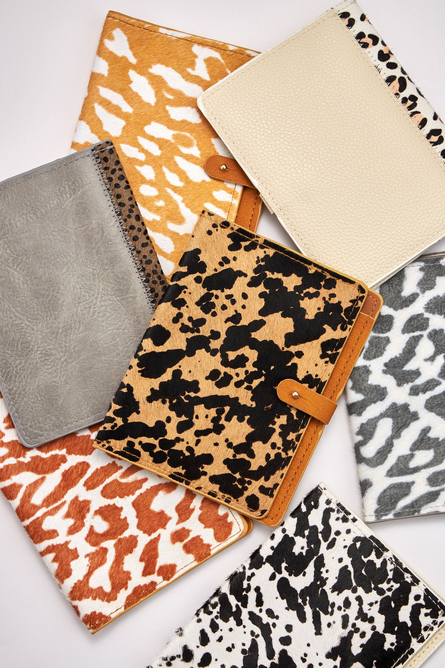 Genuine Leather Animal Print Passport Cover - Frem