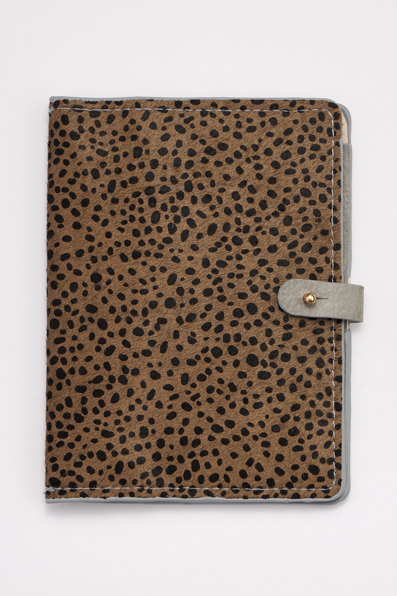 Genuine Leather Animal Print Passport Cover - Frem