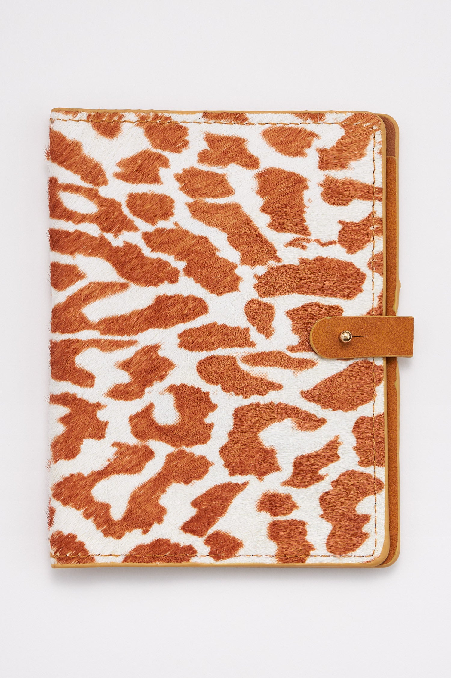 Genuine Leather Animal Print Passport Cover - Frem