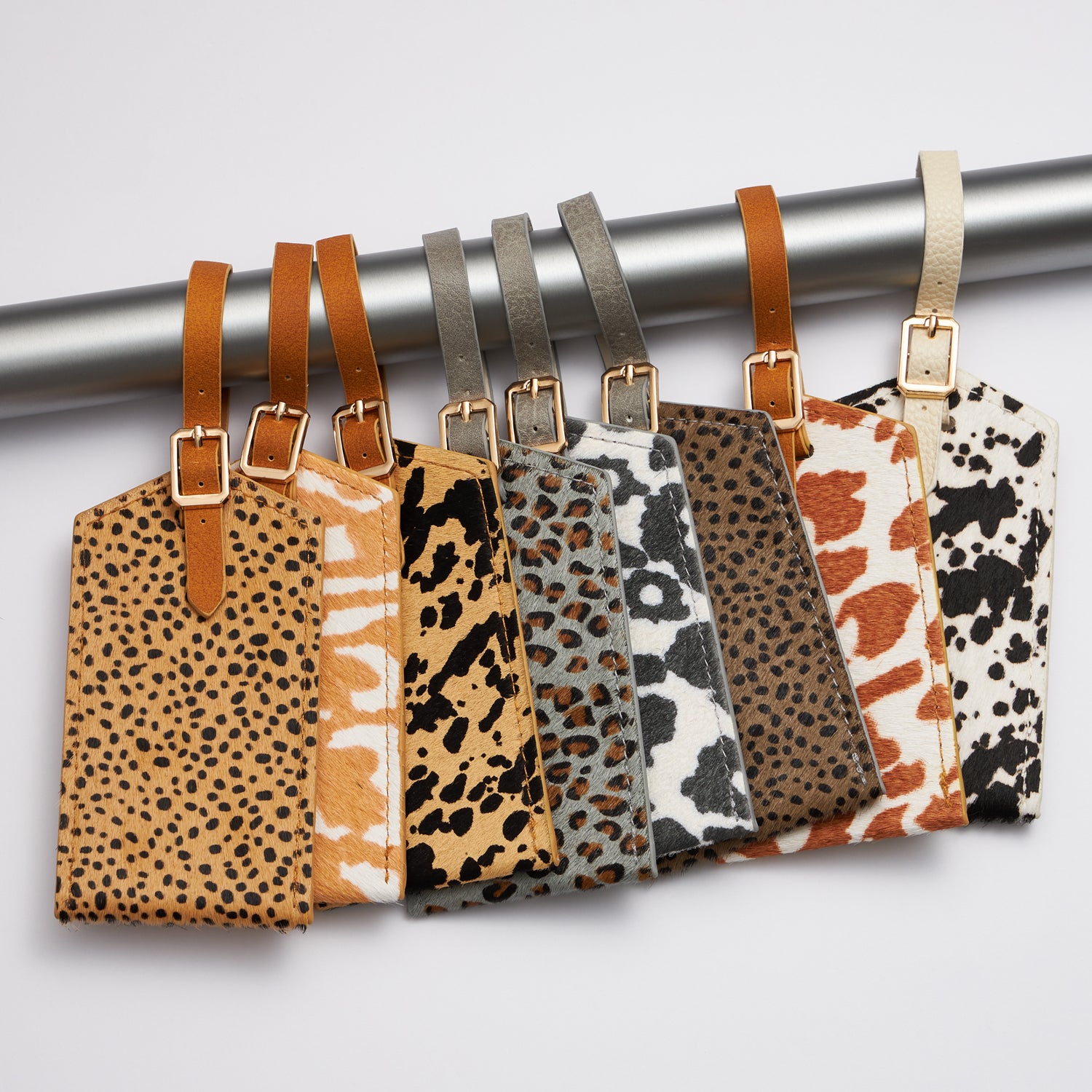 Genuine Leather Animal Print Luggage Tag - Frem