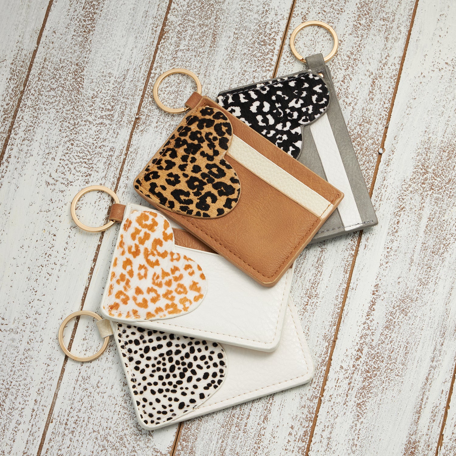 Genuine Leather ID Card Holder Key Chains - Frem