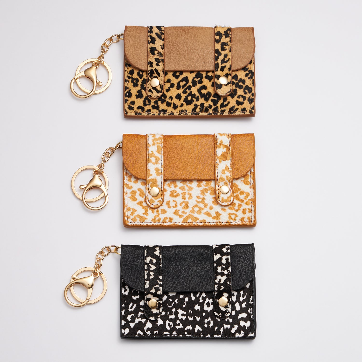 Animal Print ID Card Holder Key Chains - Frem