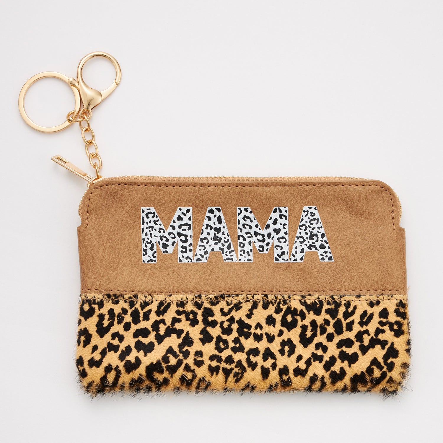 MAMA Genuine Leather Animal Print Pouch - Frem