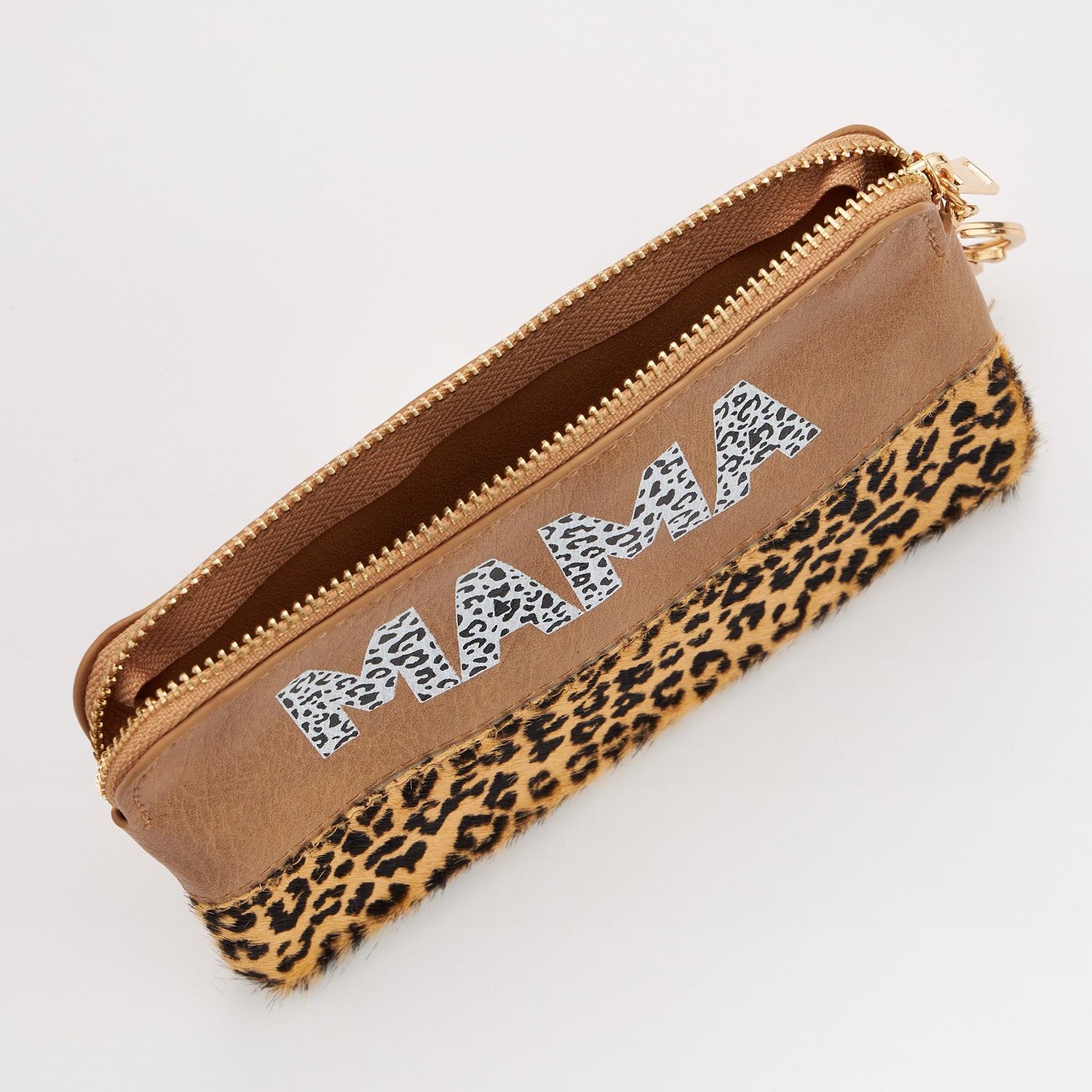 MAMA Genuine Leather Animal Print Pouch - Frem