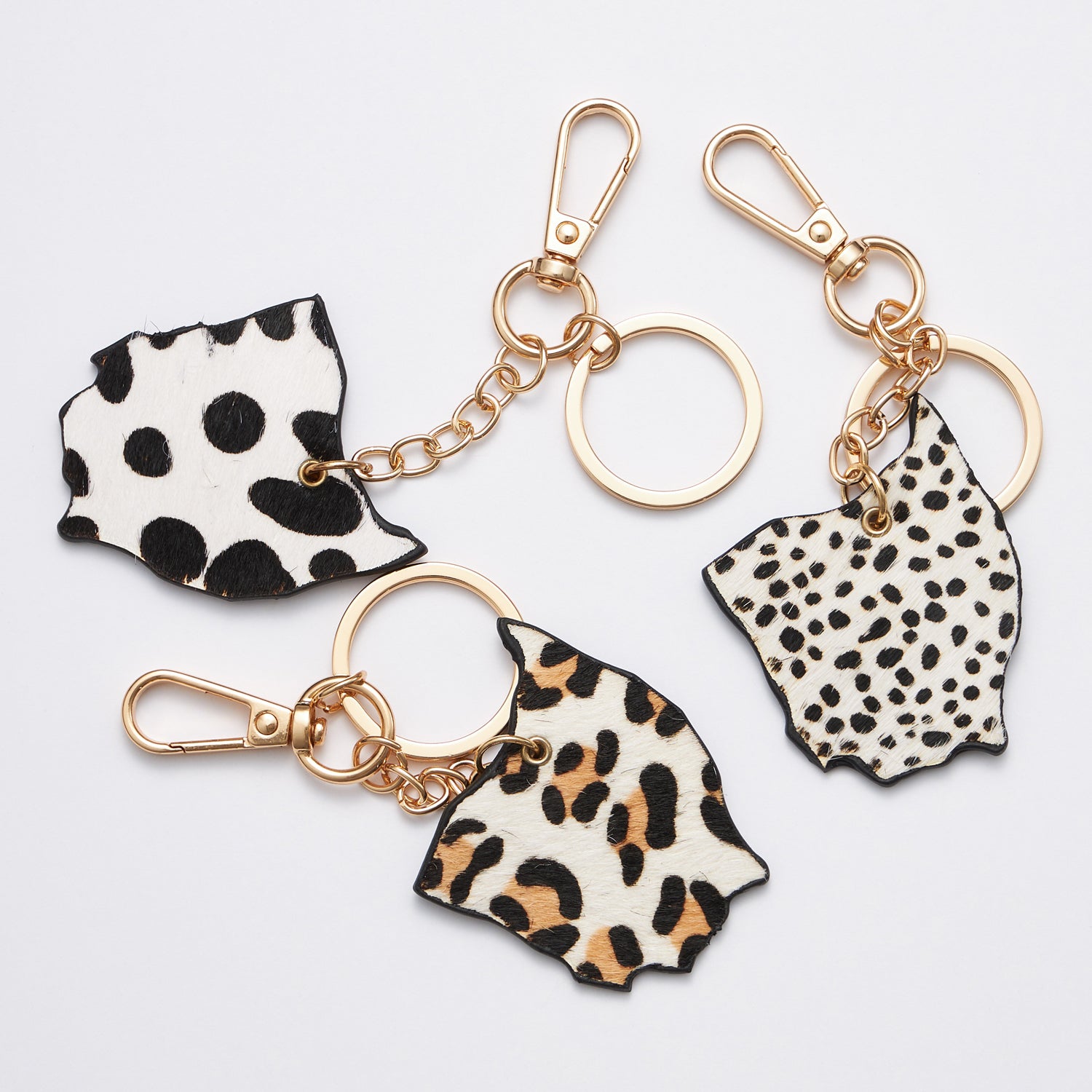 Genuine Leather Animal Print Ohio State Keychains - Frem